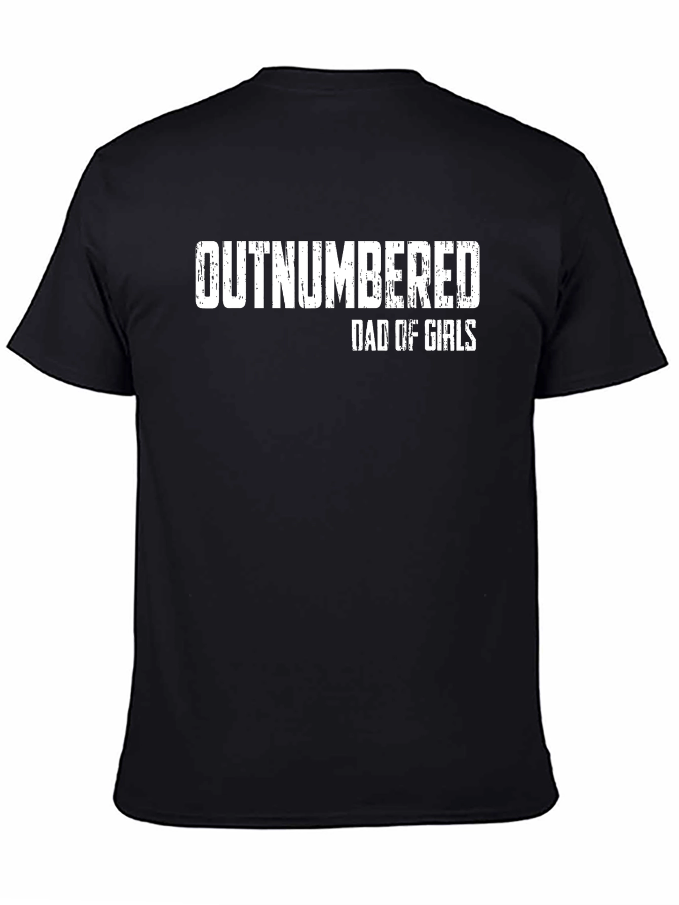 Outnumbered Dad of Girls Black T-Shirt