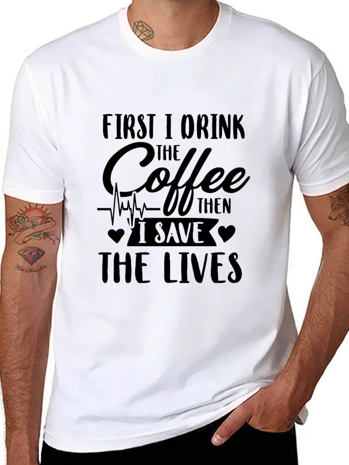 First Coffee Then Lives T-Shirt