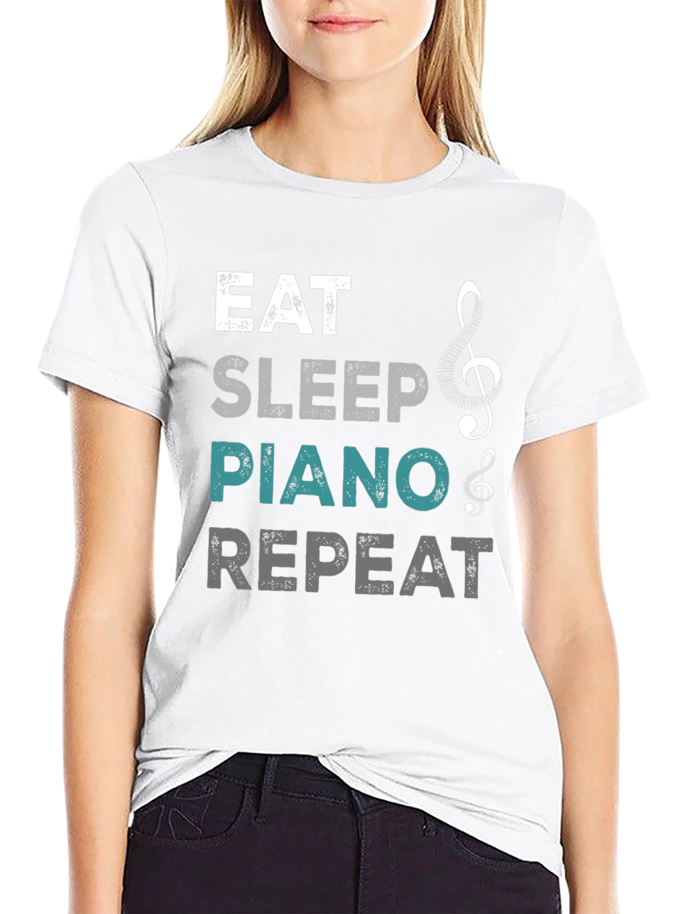 Eat Sleep Piano Repeat Graphic Tee