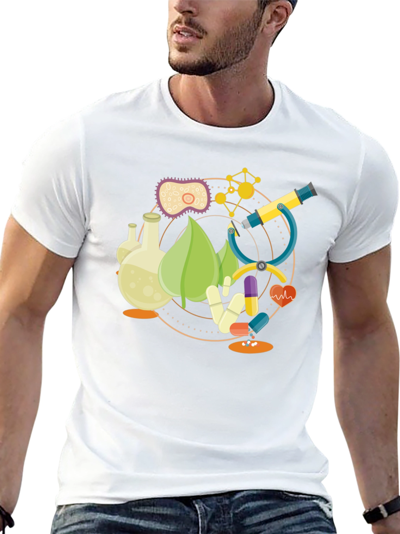 Science Graphic T-Shirt - Black Cotton Blend Tee