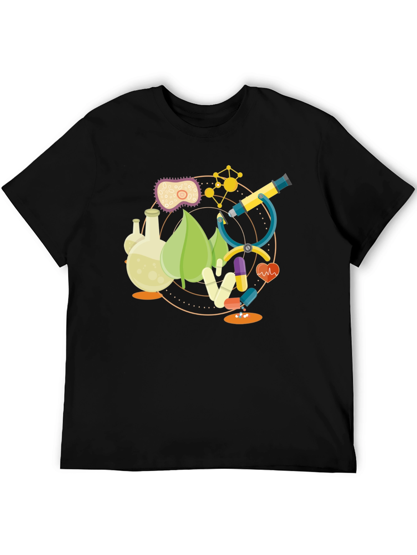 Science Graphic T-Shirt - Black Cotton Blend Tee