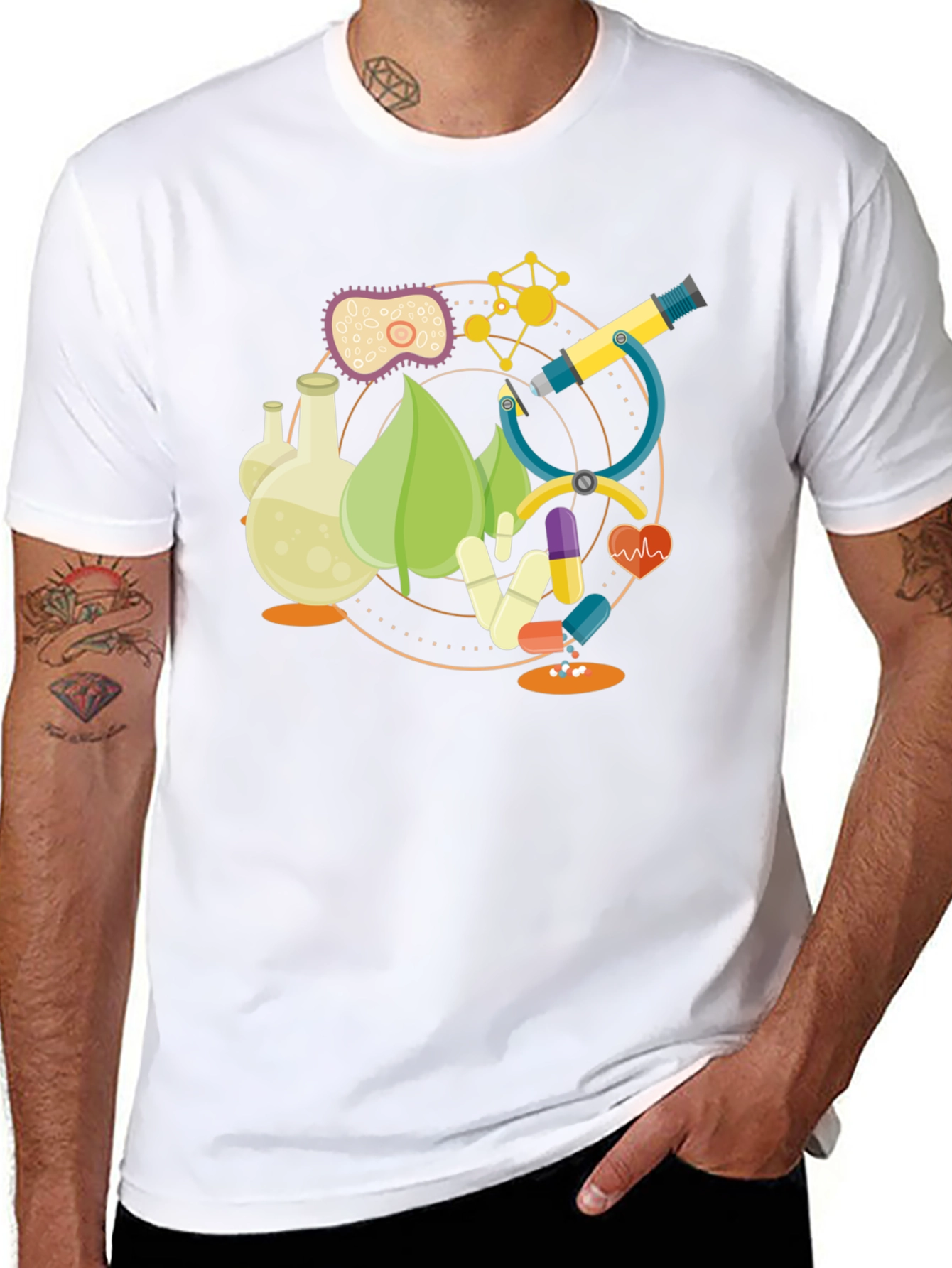 Science Graphic T-Shirt - Black Cotton Blend Tee