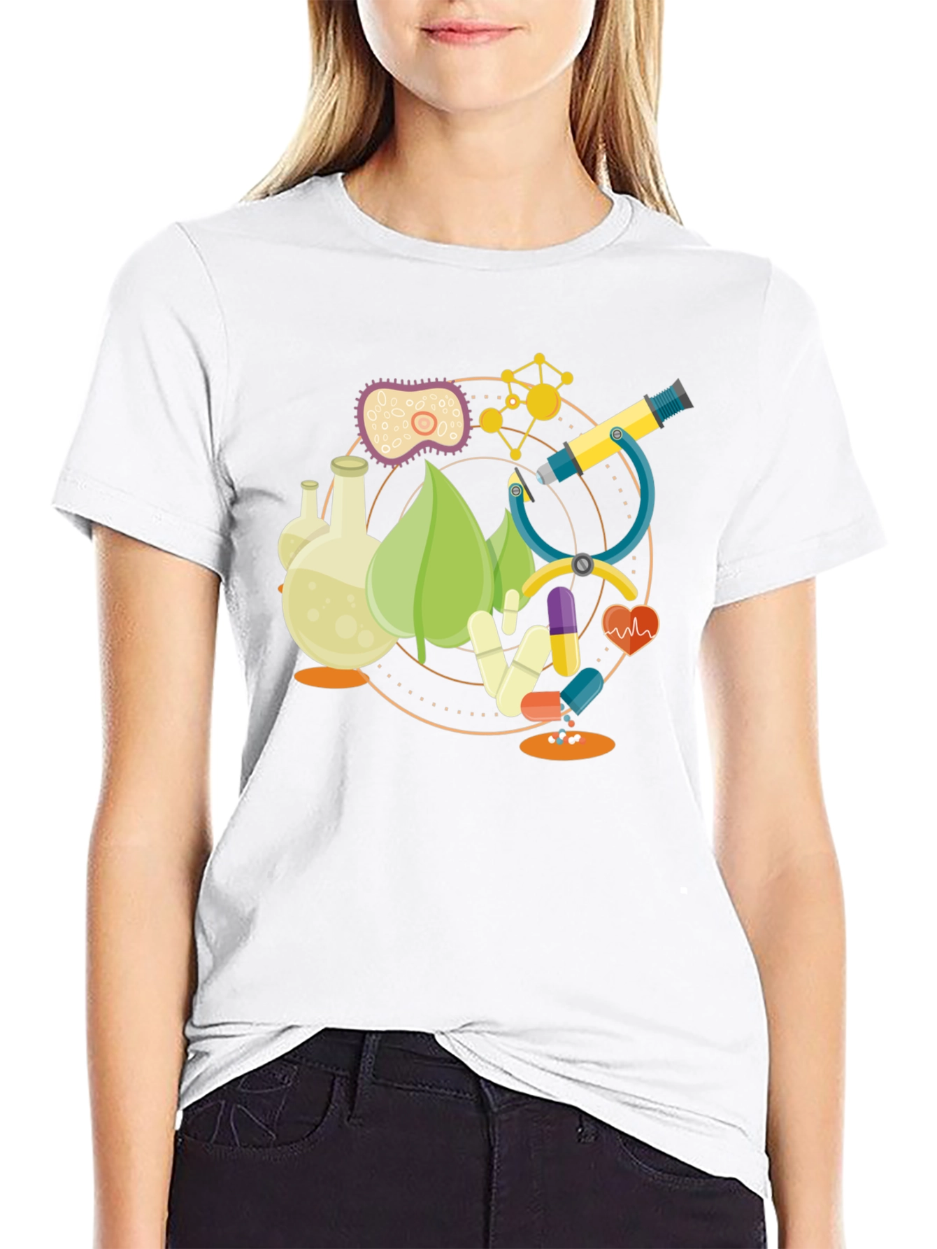 Science Graphic T-Shirt - Black Cotton Blend Tee