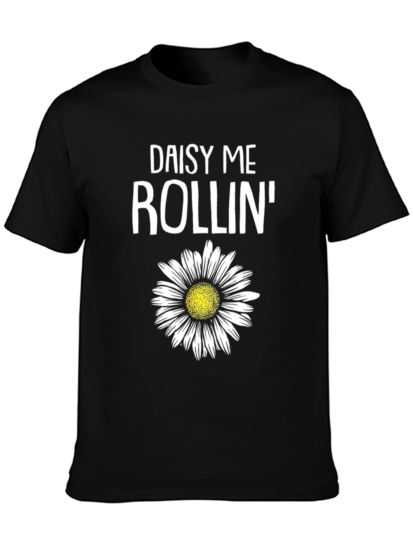 Daisy Me Rollin Graphic Tee - Black Cotton T-Shirt