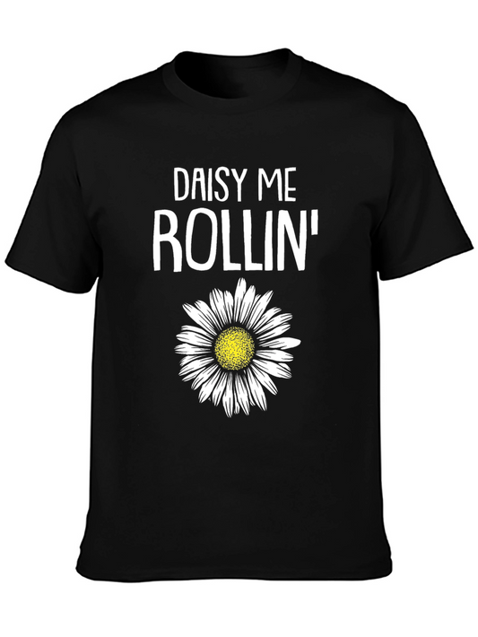 Daisy Me Rollin Graphic Tee - Black Cotton T-Shirt