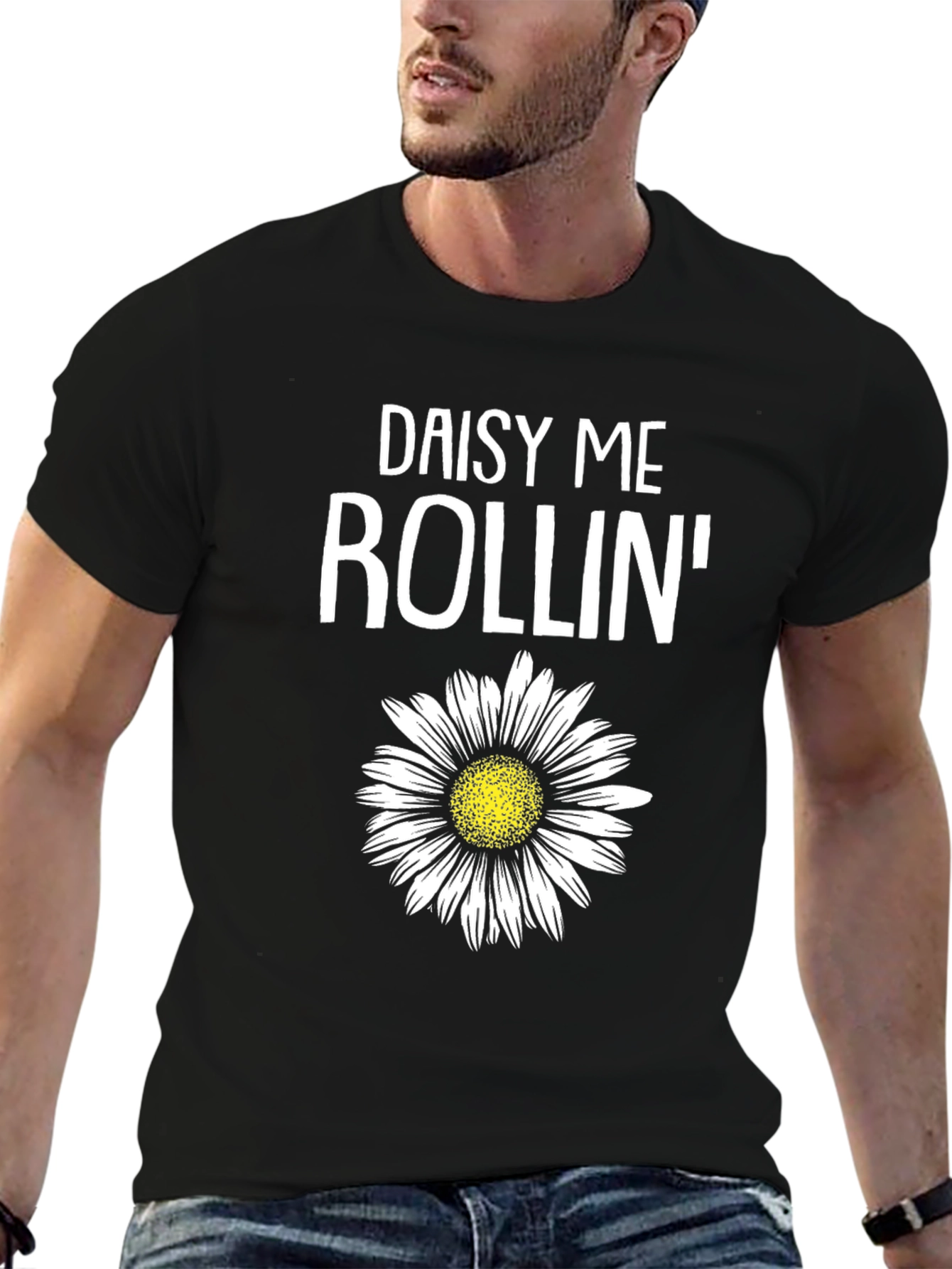 Daisy Me Rollin Graphic Tee - Black Cotton T-Shirt