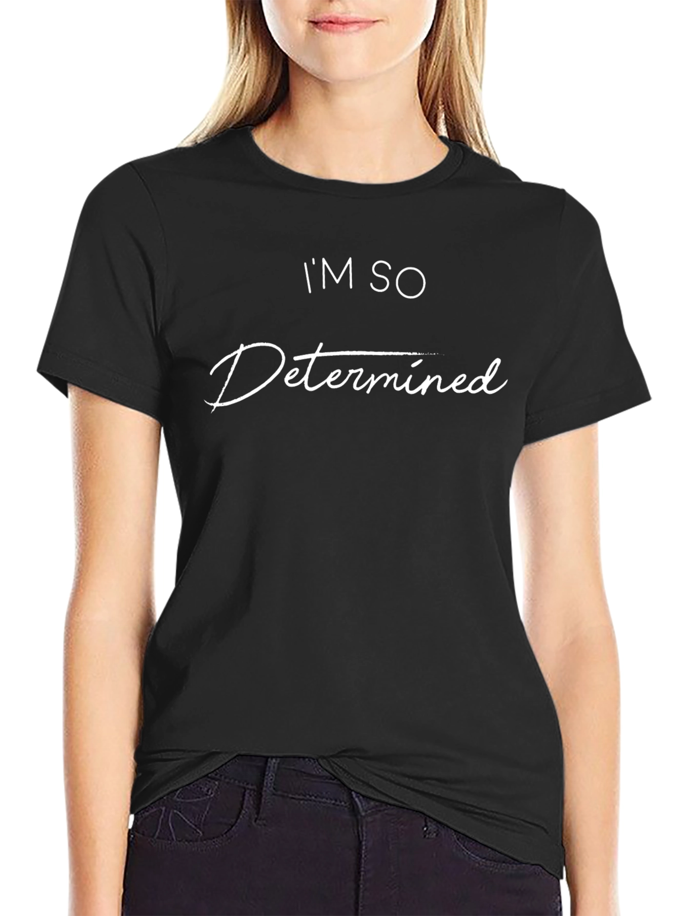 Determined Mens Black T-Shirt - Motivational