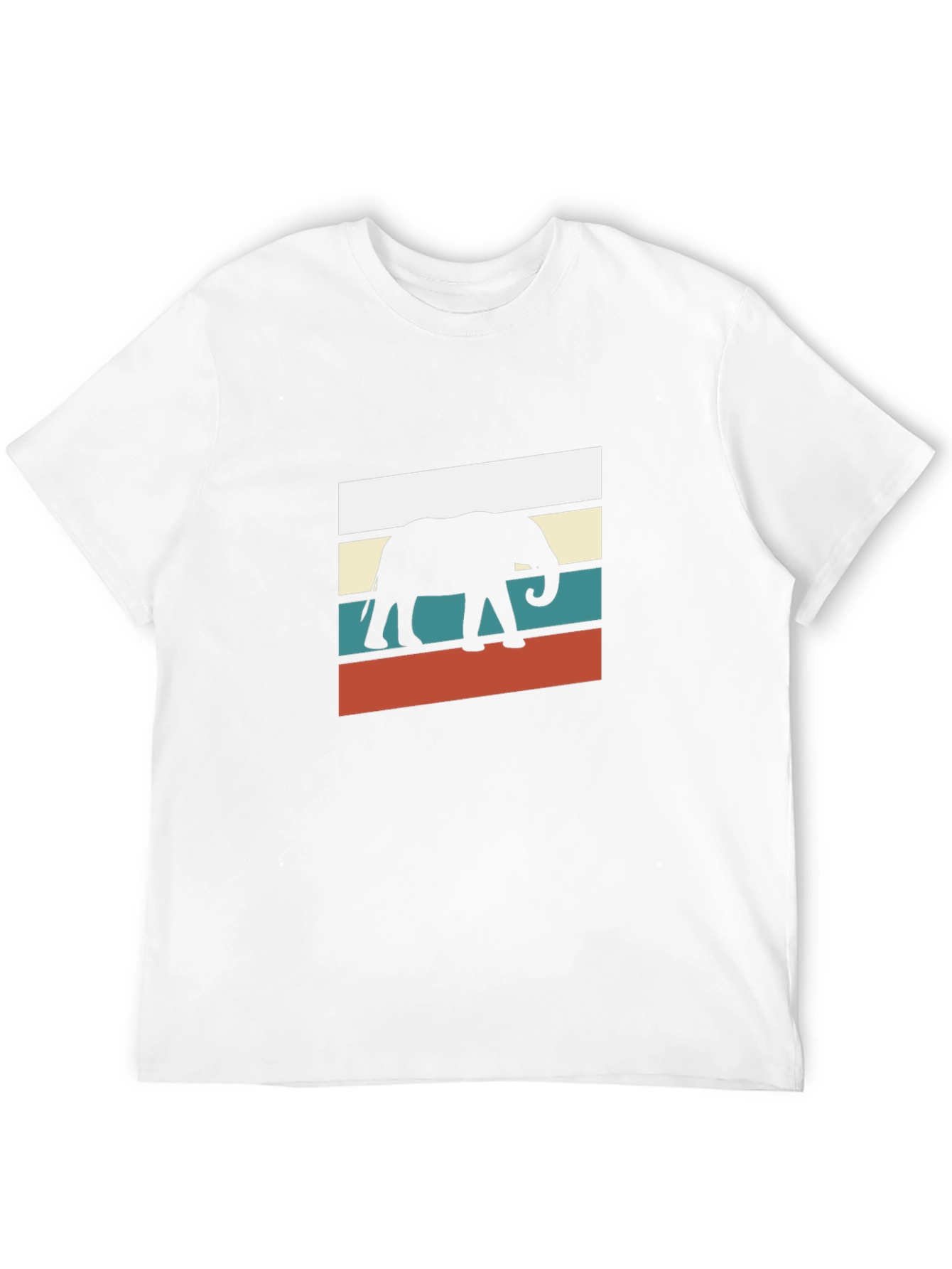Retro Elephant Graphic Tee - Black Cotton Blend