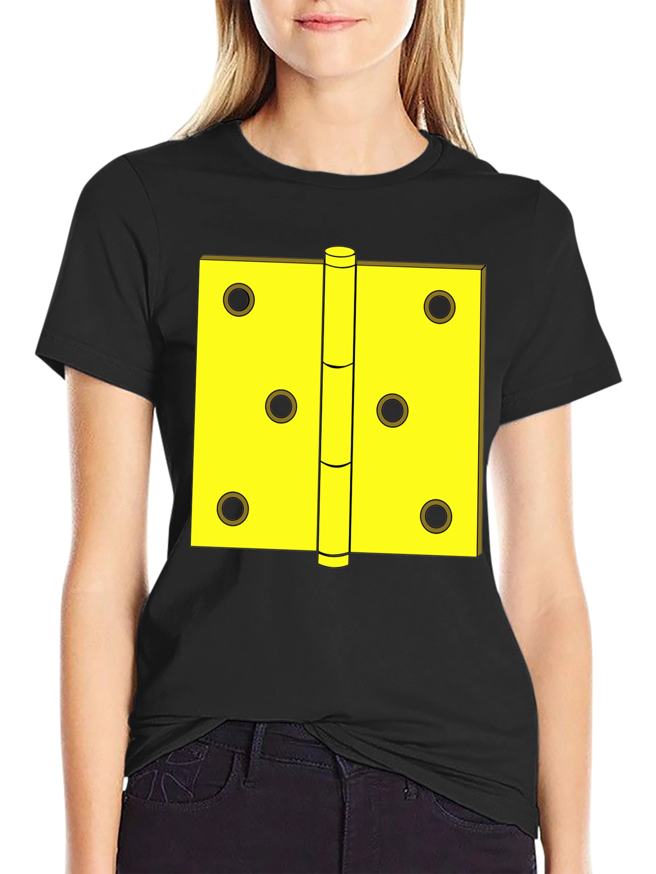 Novelty Door Hinge Graphic Tee - Black