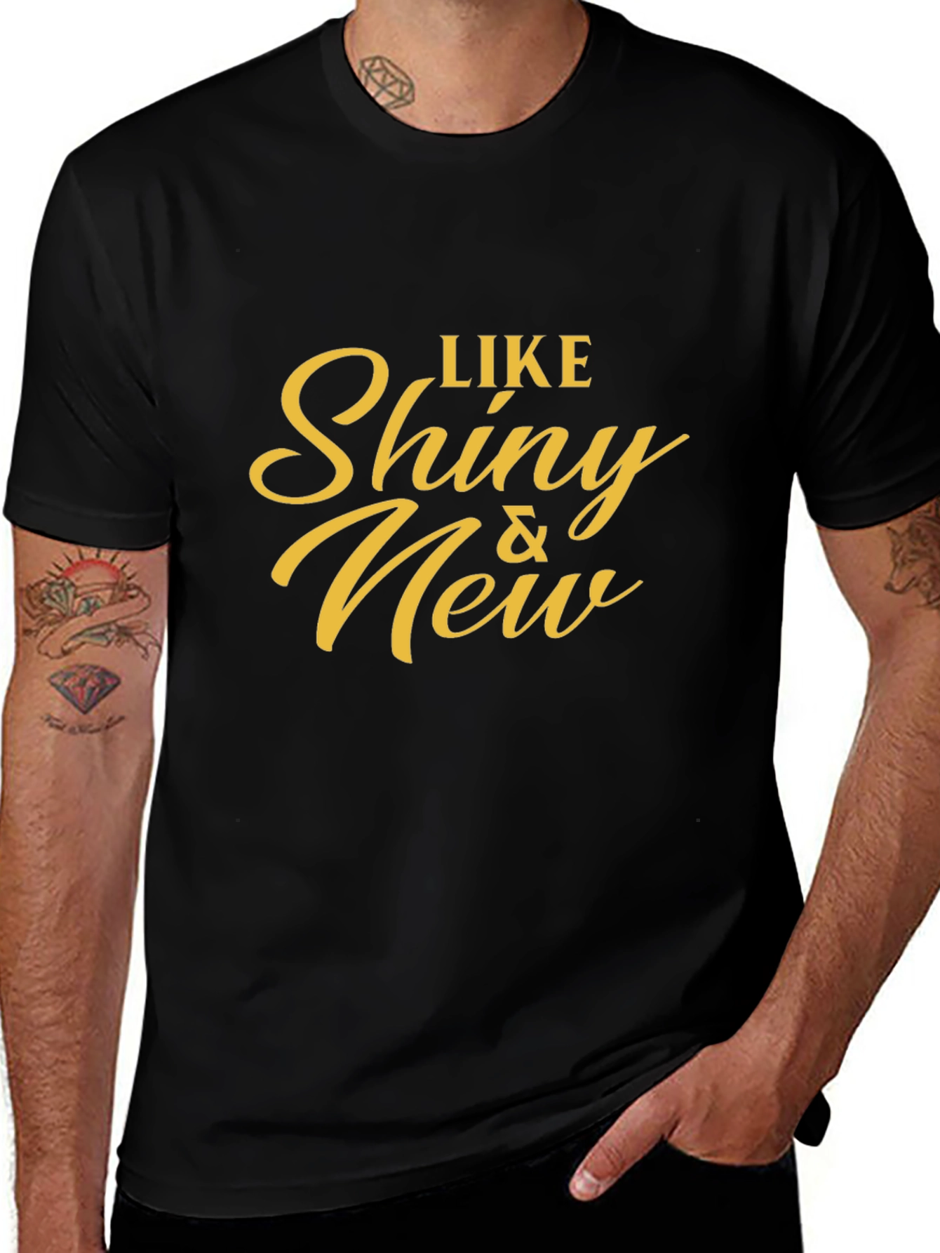 Shiny & New Graphic Tee - Soft Black Cotton