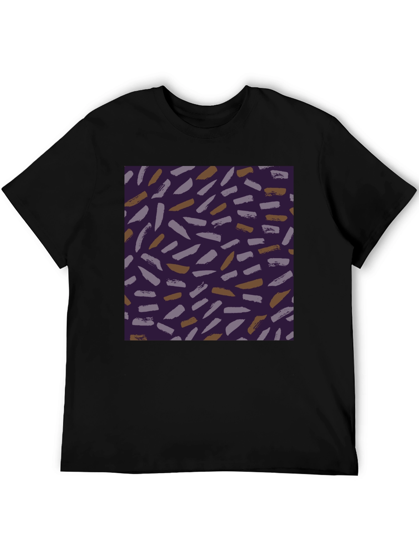 Brushstroke Pattern Black Tee