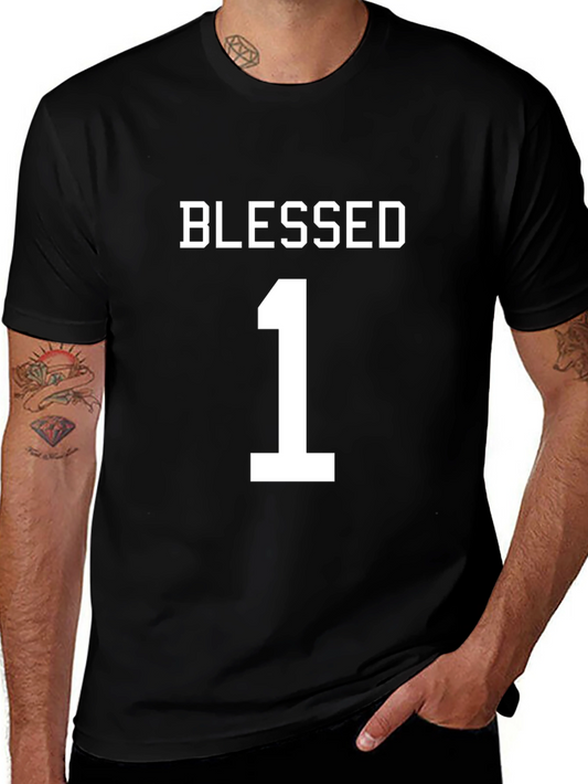 Blessed #1 T-Shirt - Stylish Graphic Tee for Men