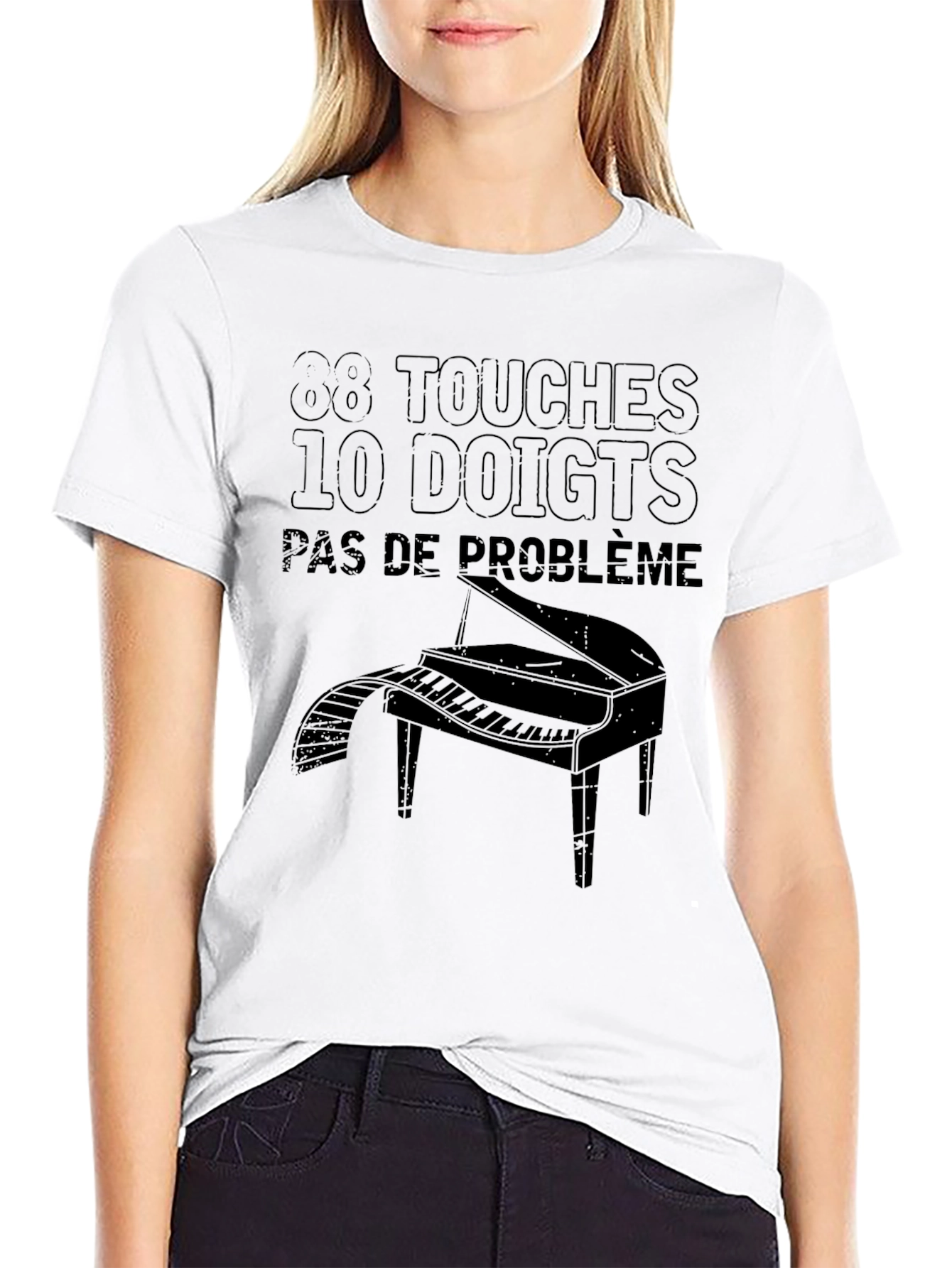 Piano T-Shirt: 88 Touches 10 Doigts Pas de Problème