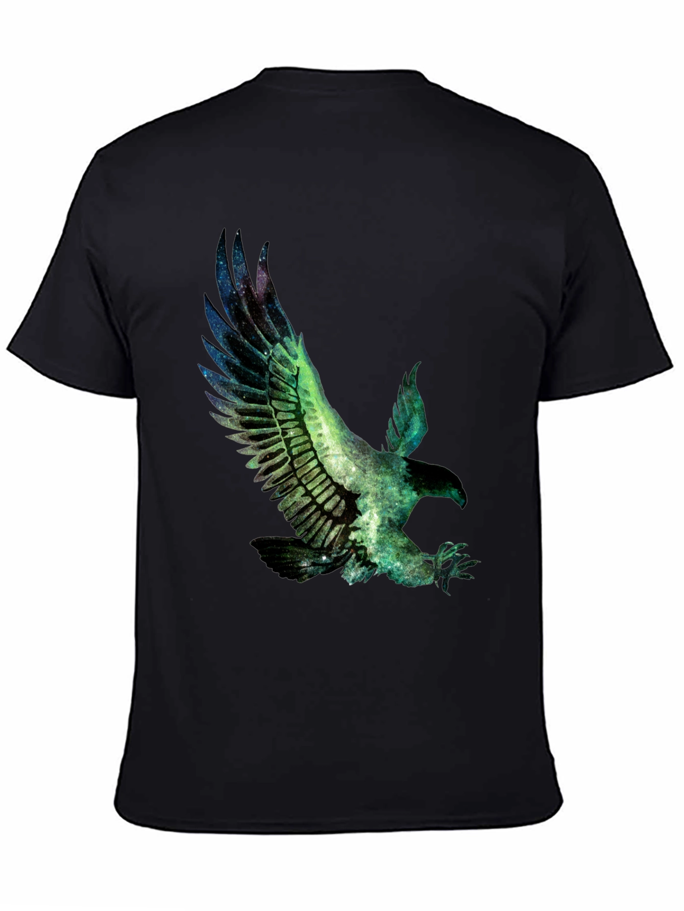 Eagle Galaxy Print Black T-Shirt