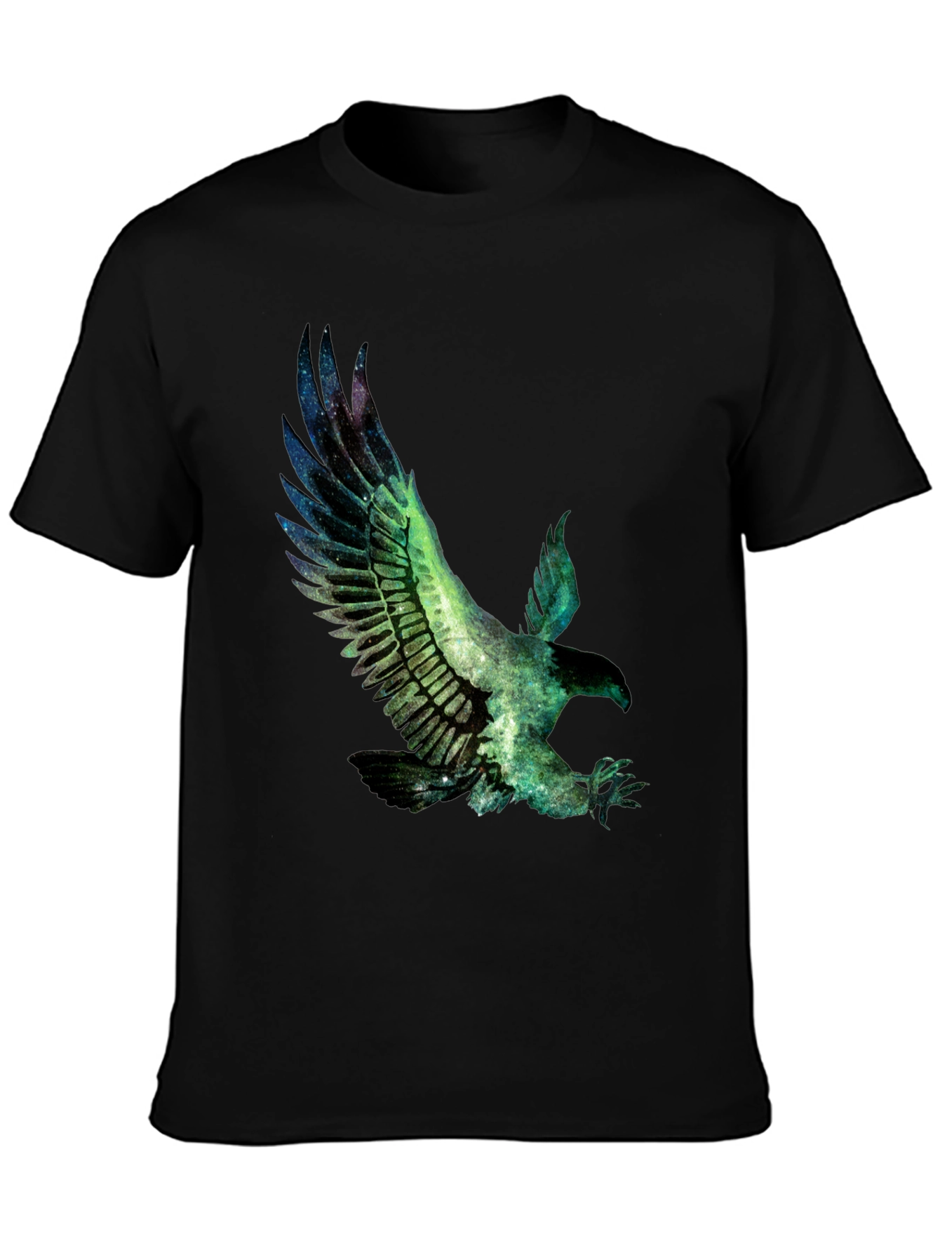 Eagle Galaxy Print Black T-Shirt