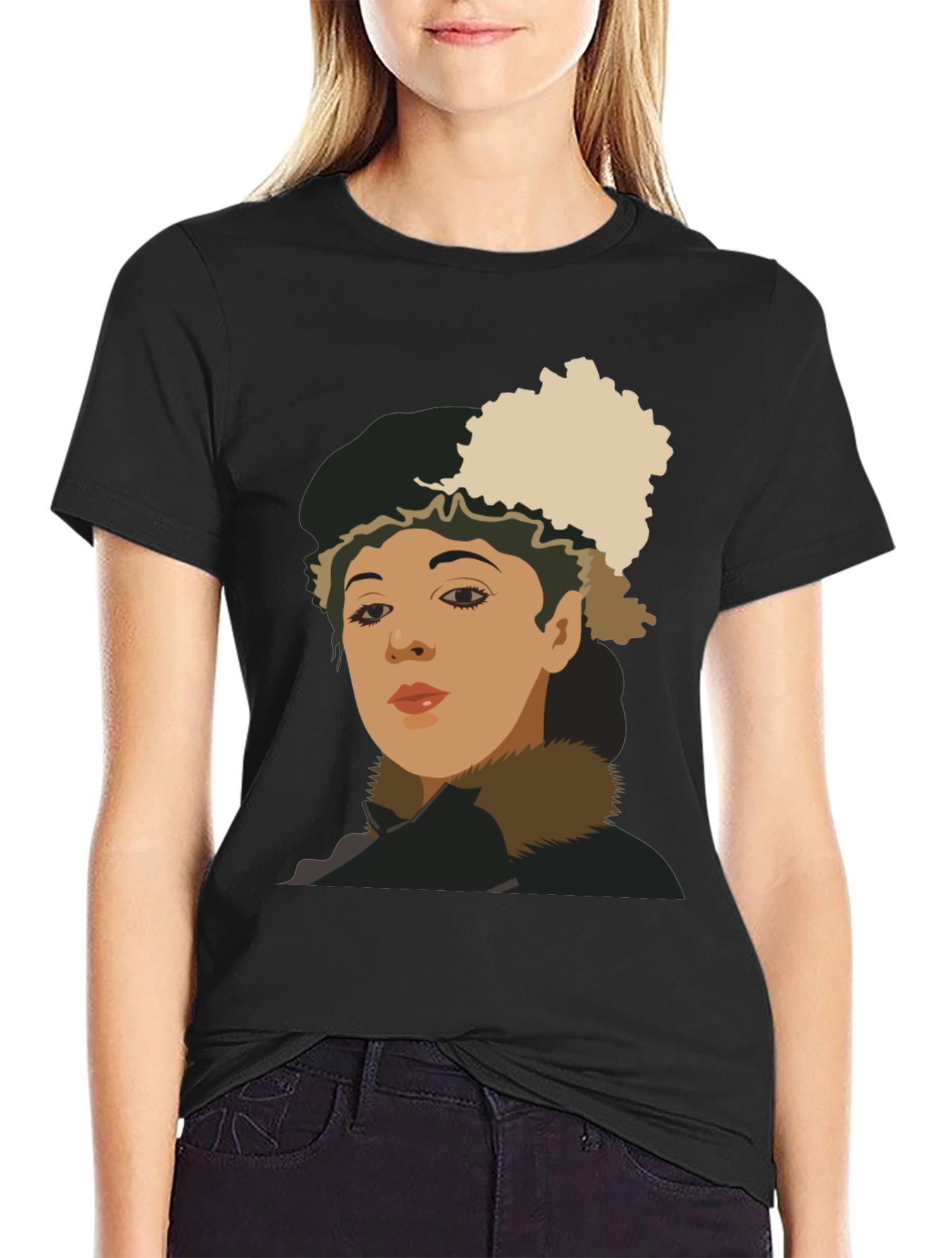 Retro Portrait Graphic Tee - Unisex Black T-Shirt