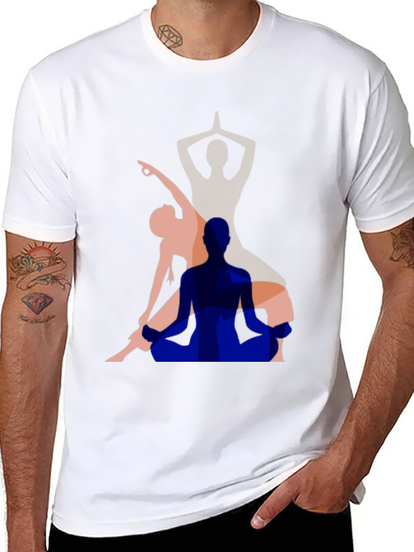 Yoga Pose Graphic Tee - Mens Black T-Shirt
