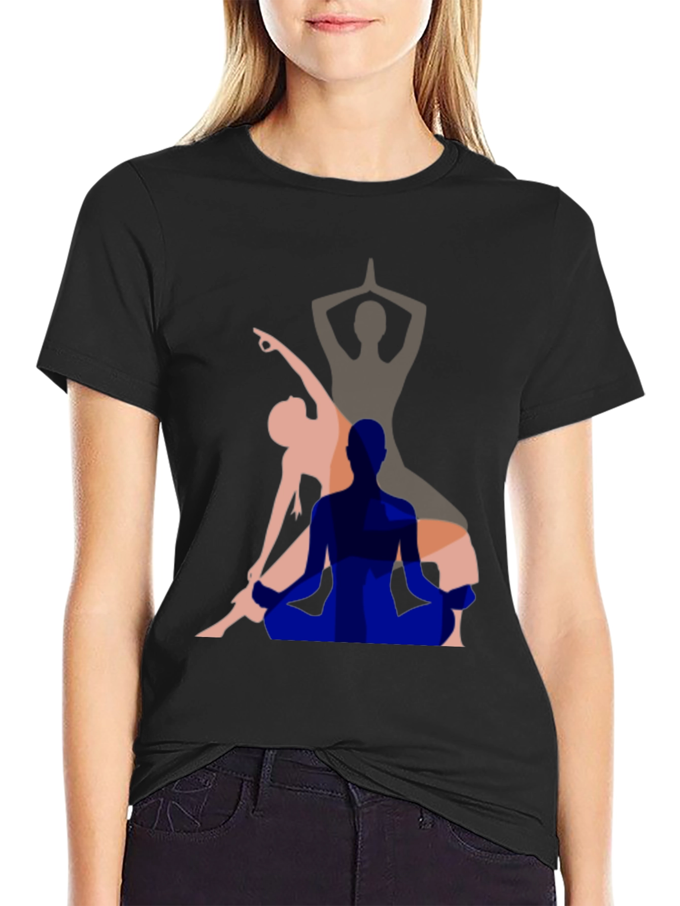 Yoga Pose Graphic Tee - Mens Black T-Shirt