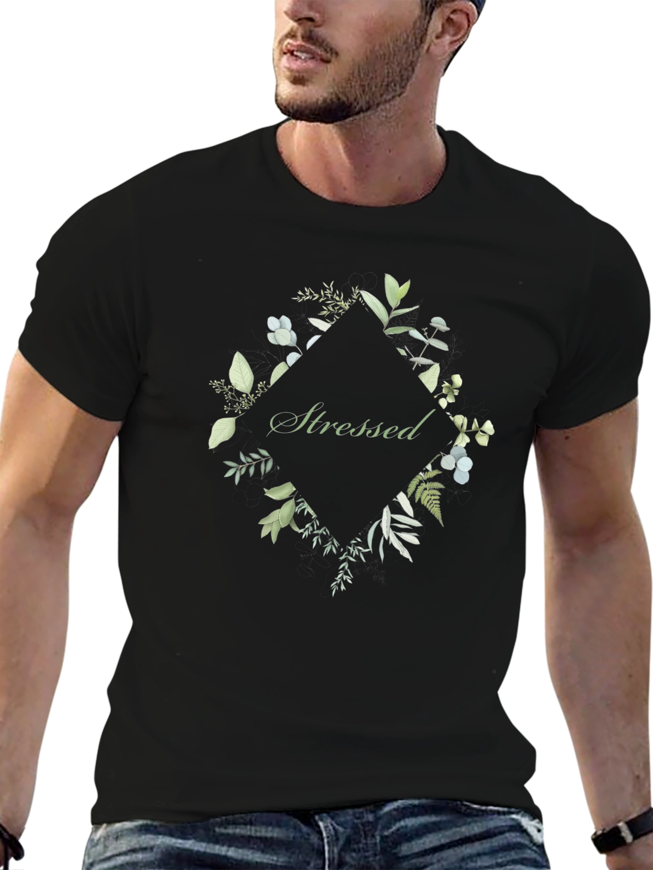 Stressed Floral Diamond Tee