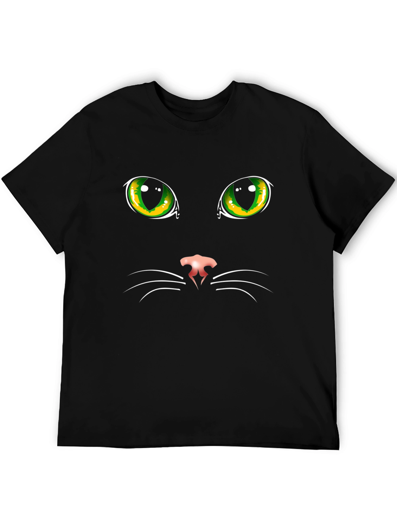 Black Cat Face Graphic T-Shirt