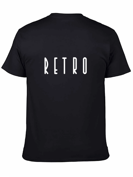Retro Graphic Print Black T-Shirt