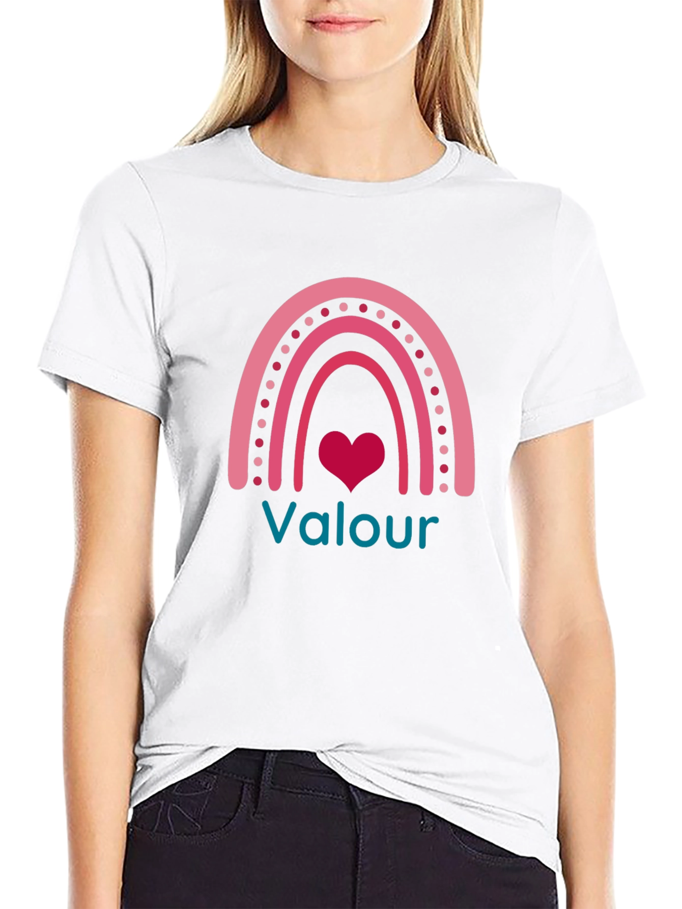 Rainbow Valour Heart Graphic T-Shirt