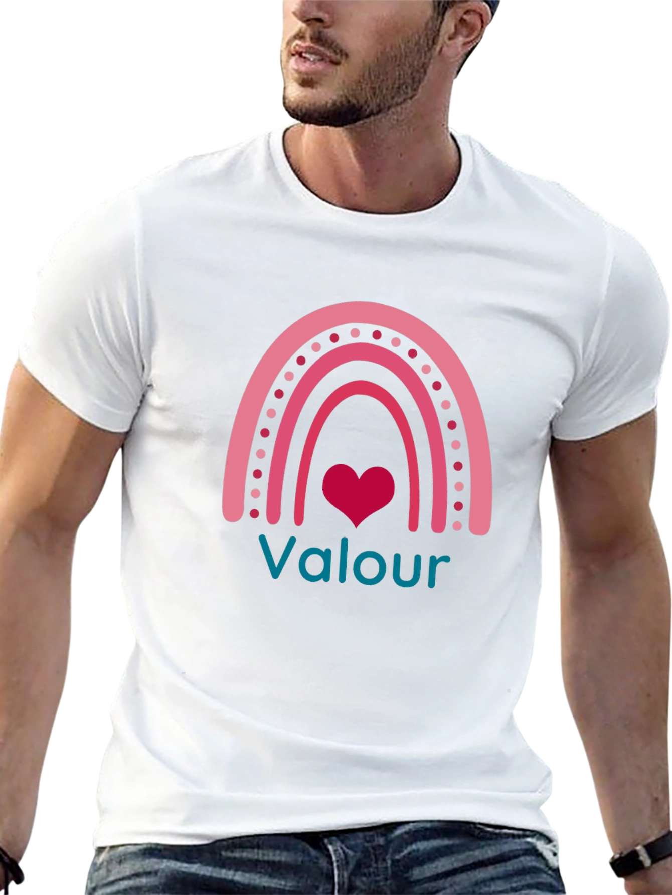 Rainbow Valour Heart Graphic T-Shirt