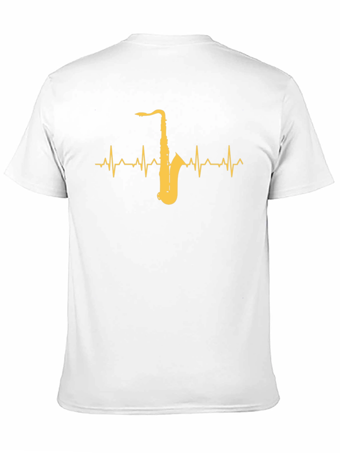Saxophone Heartbeat Graphic Tee - Music Lover T-Shirt