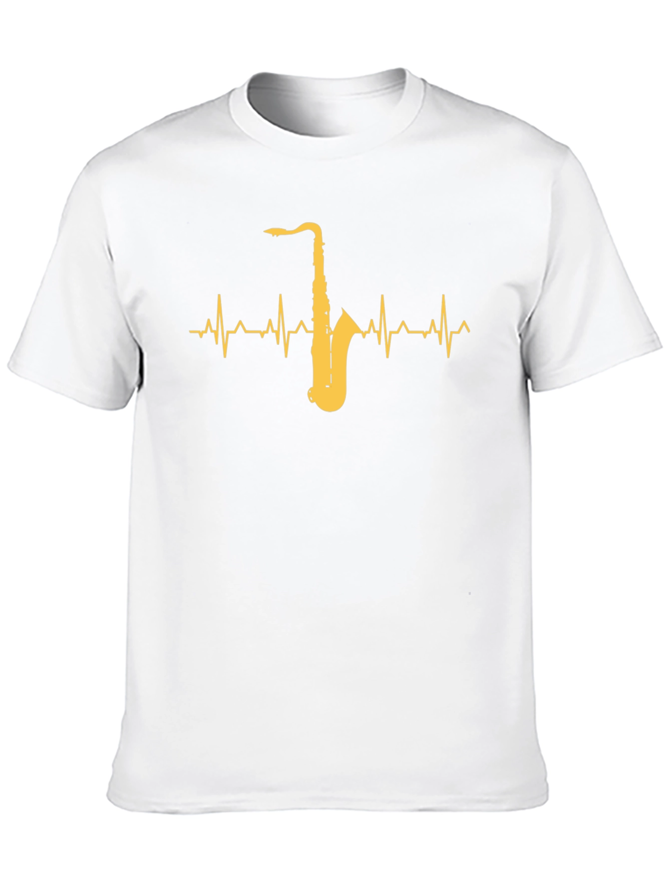Saxophone Heartbeat Graphic Tee - Music Lover T-Shirt