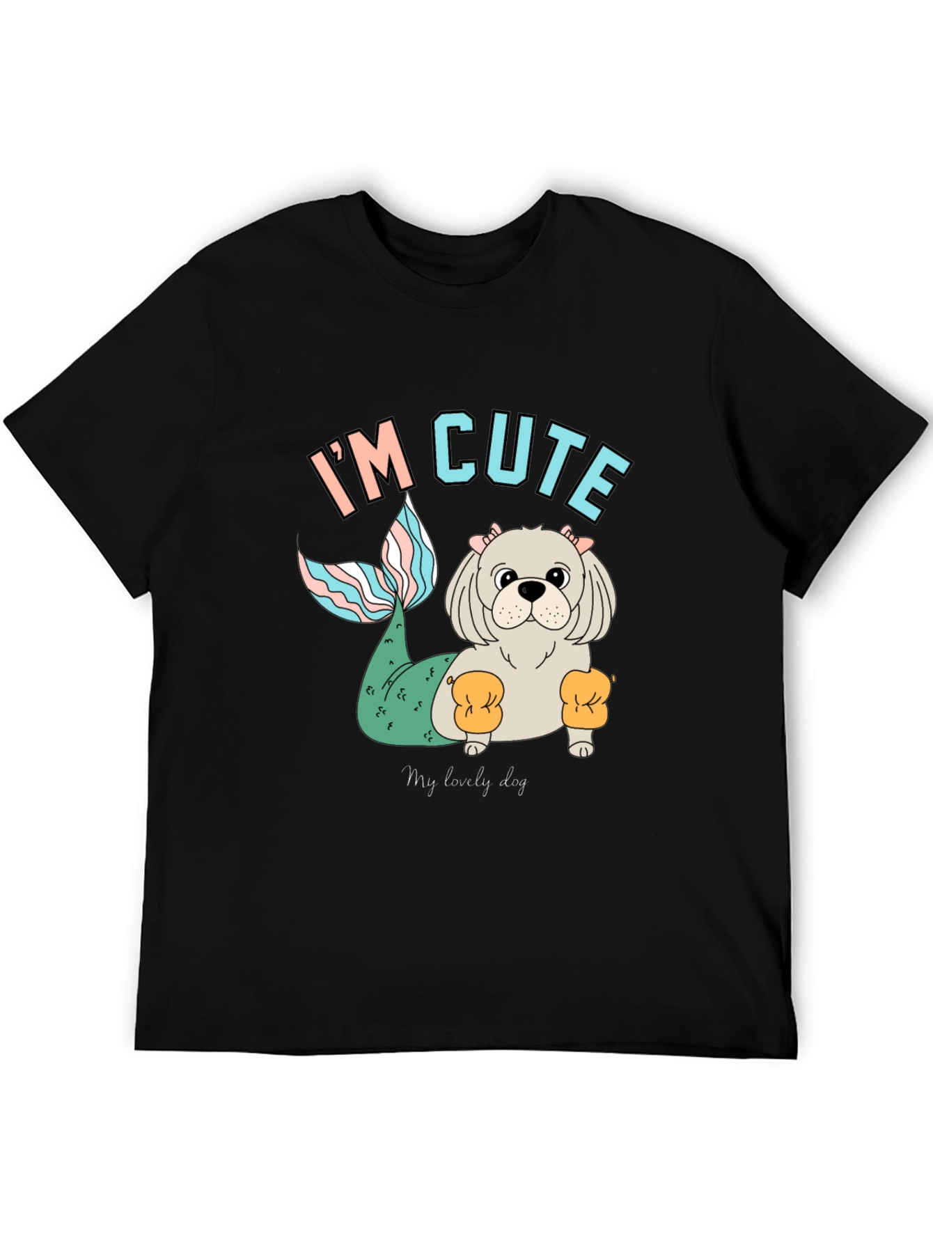 Cute Mermaid Dog T-Shirt Fun Novelty Tee