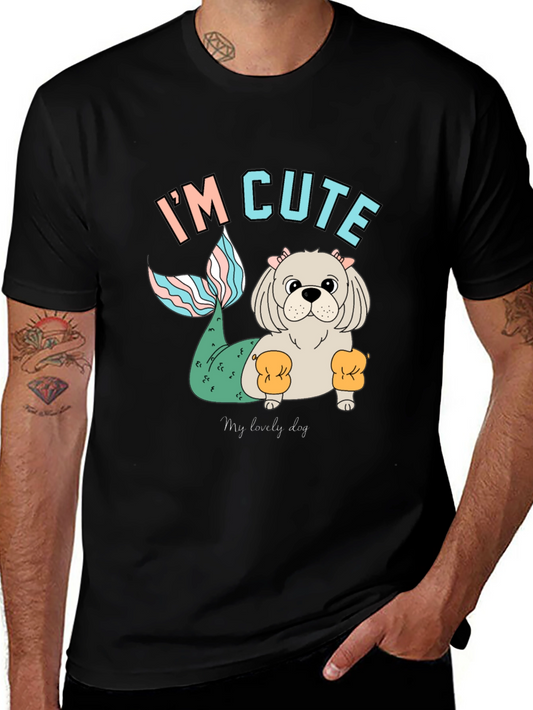 Cute Mermaid Dog T-Shirt Fun Novelty Tee