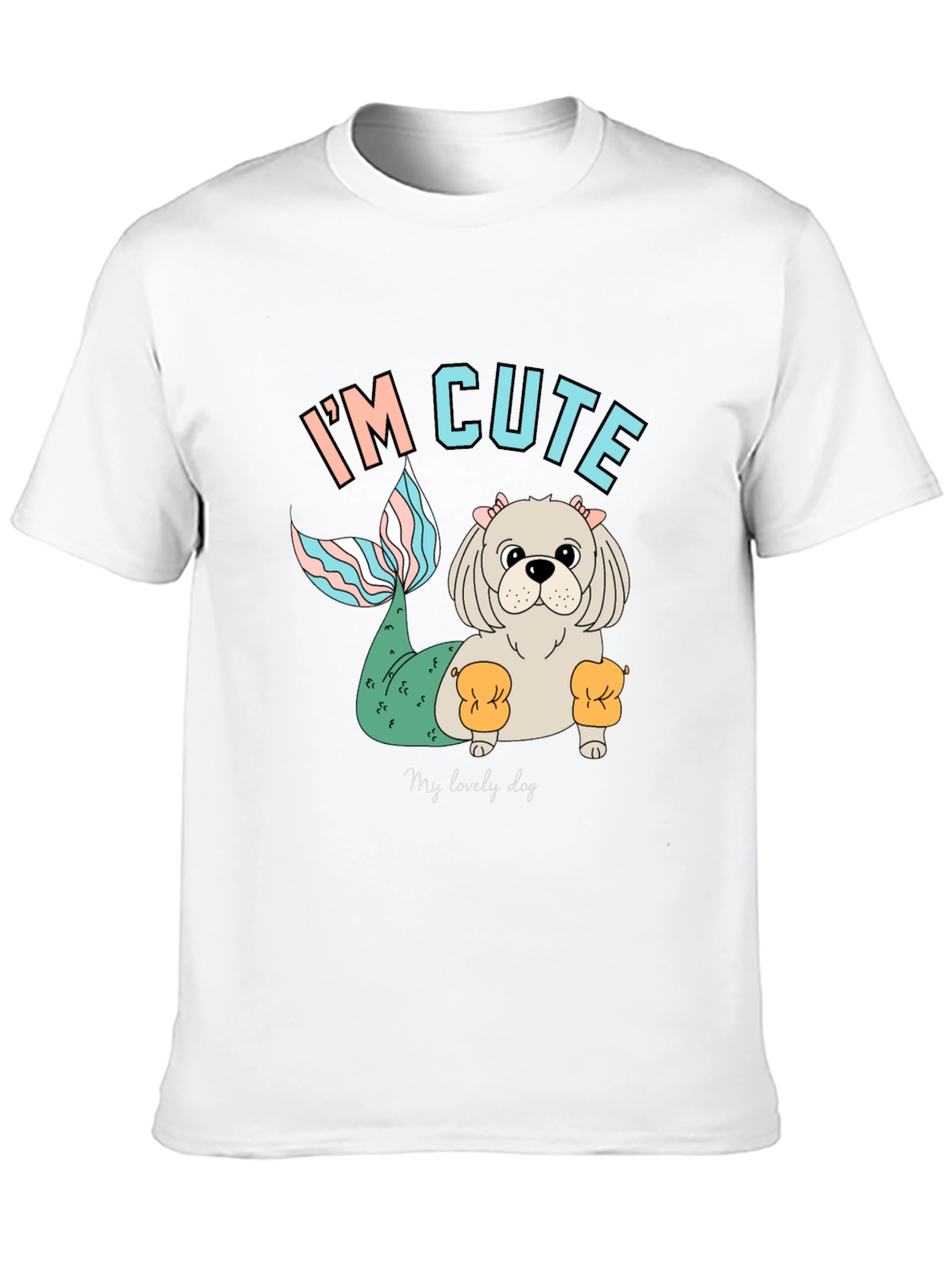 Cute Mermaid Dog T-Shirt Fun Novelty Tee