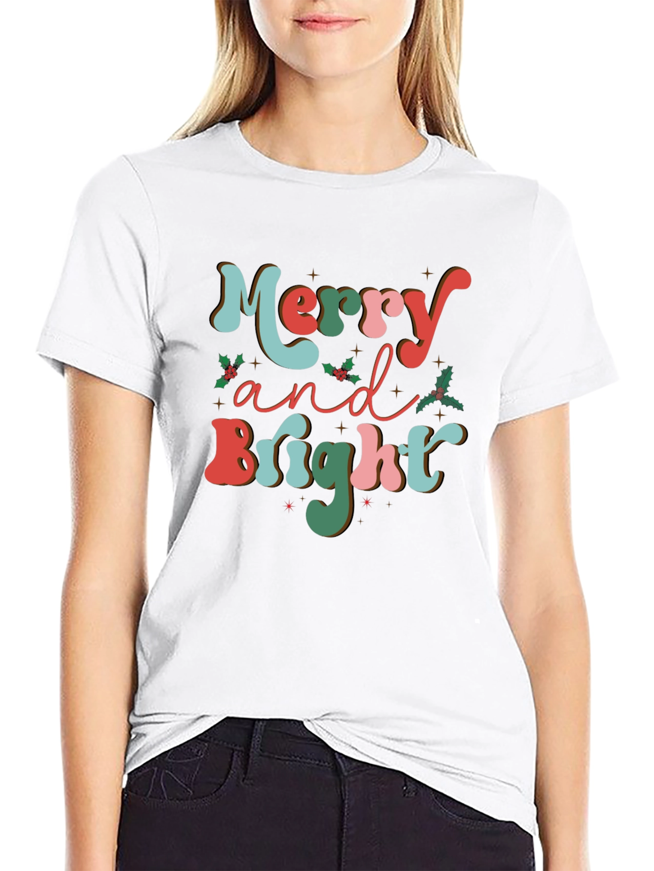 Merry and Bright Christmas Graphic Tee
