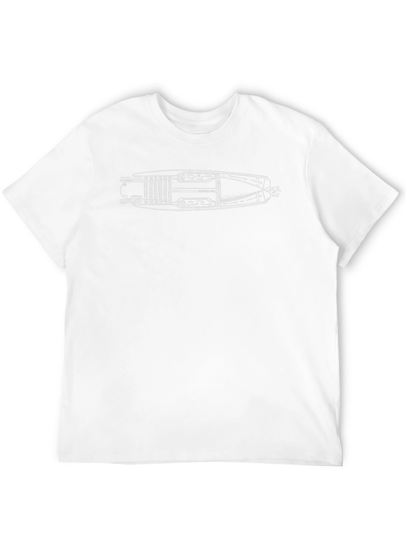Jet Engine Schematic Graphic Tee - Black