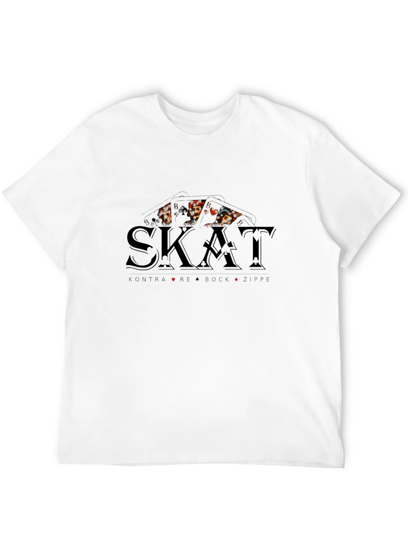 SKAT Card Game Graphic Print Black T-Shirt
