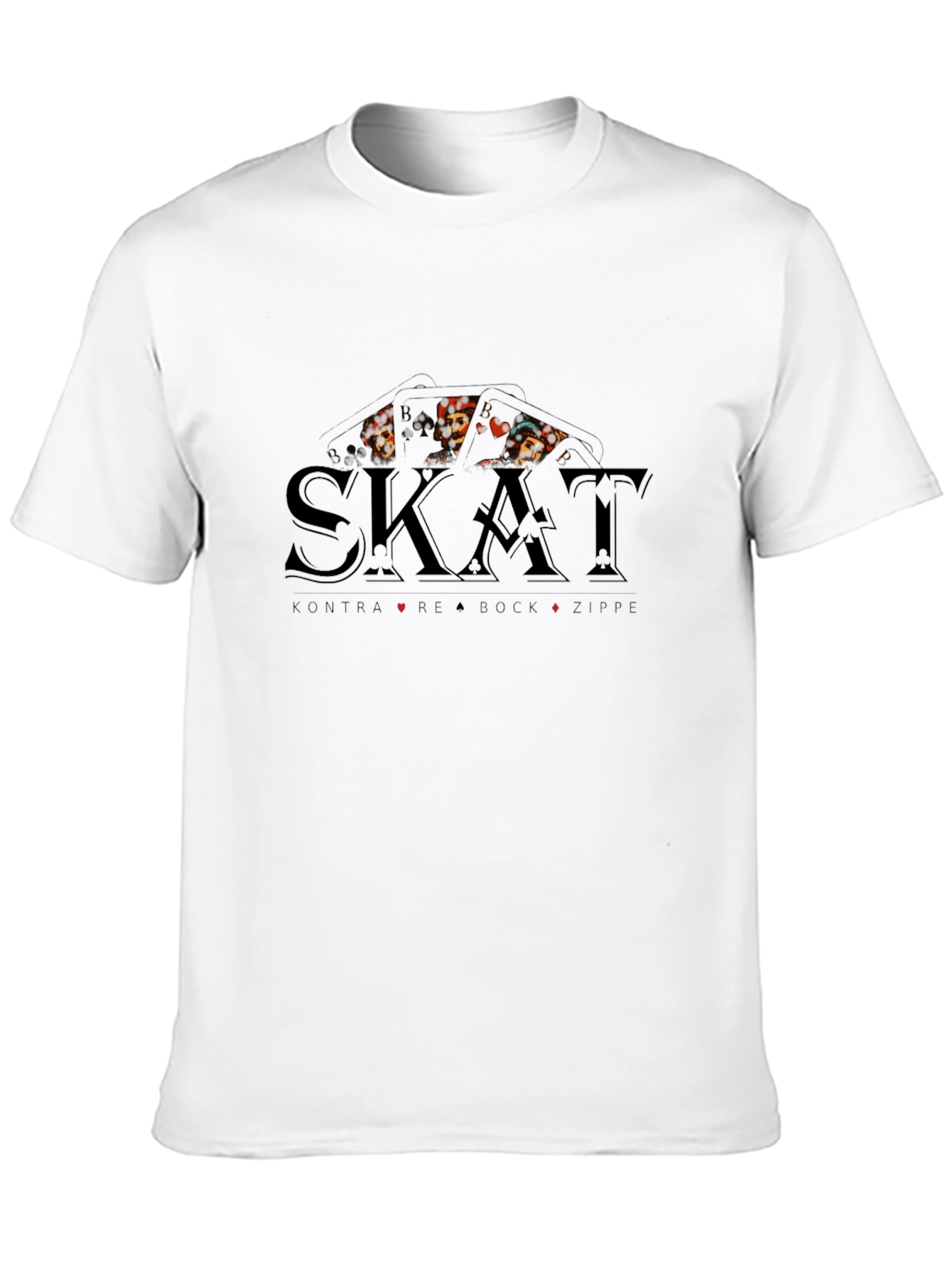 SKAT Card Game Graphic Print Black T-Shirt