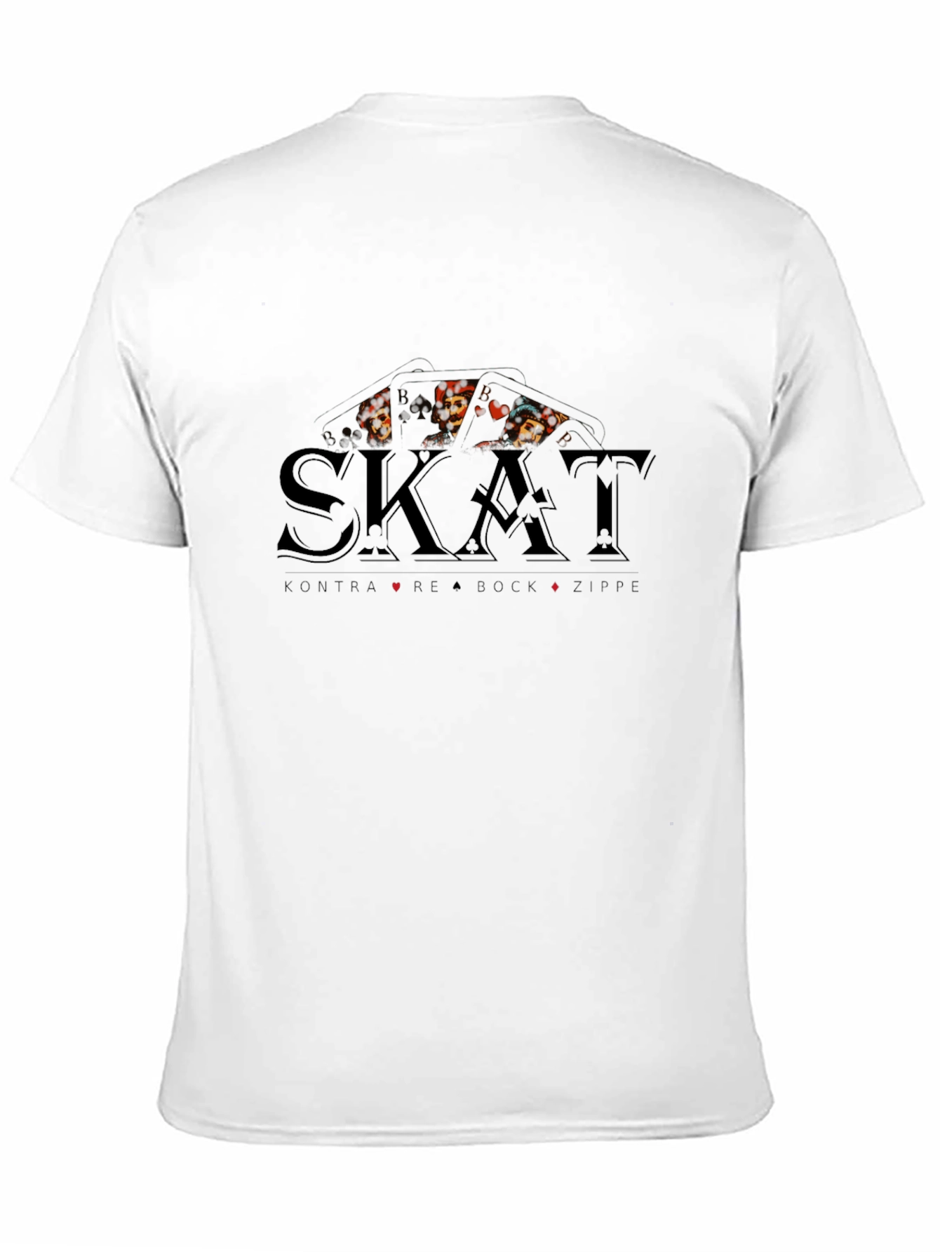 SKAT Card Game Graphic Print Black T-Shirt