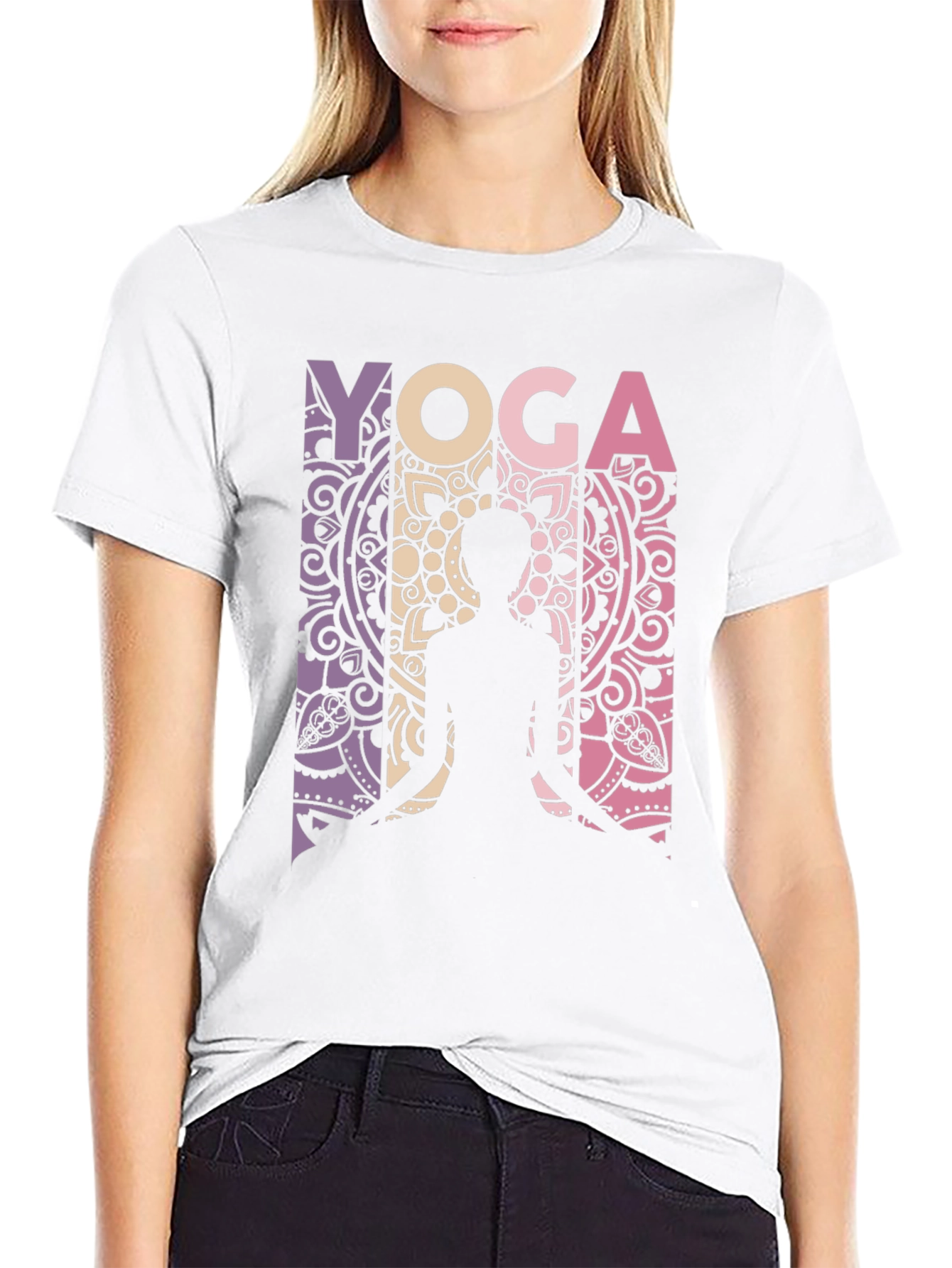 Yoga Mandala Graphic Tee - Relaxed Fit