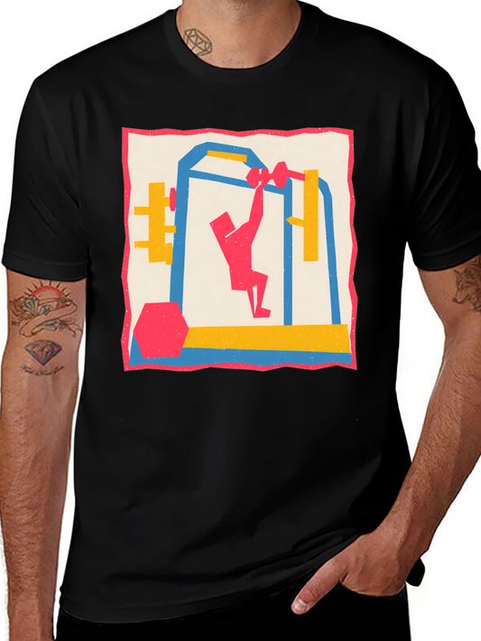 Graphic Tee: Gym Workout Design - Mens Casual T-Shirt
