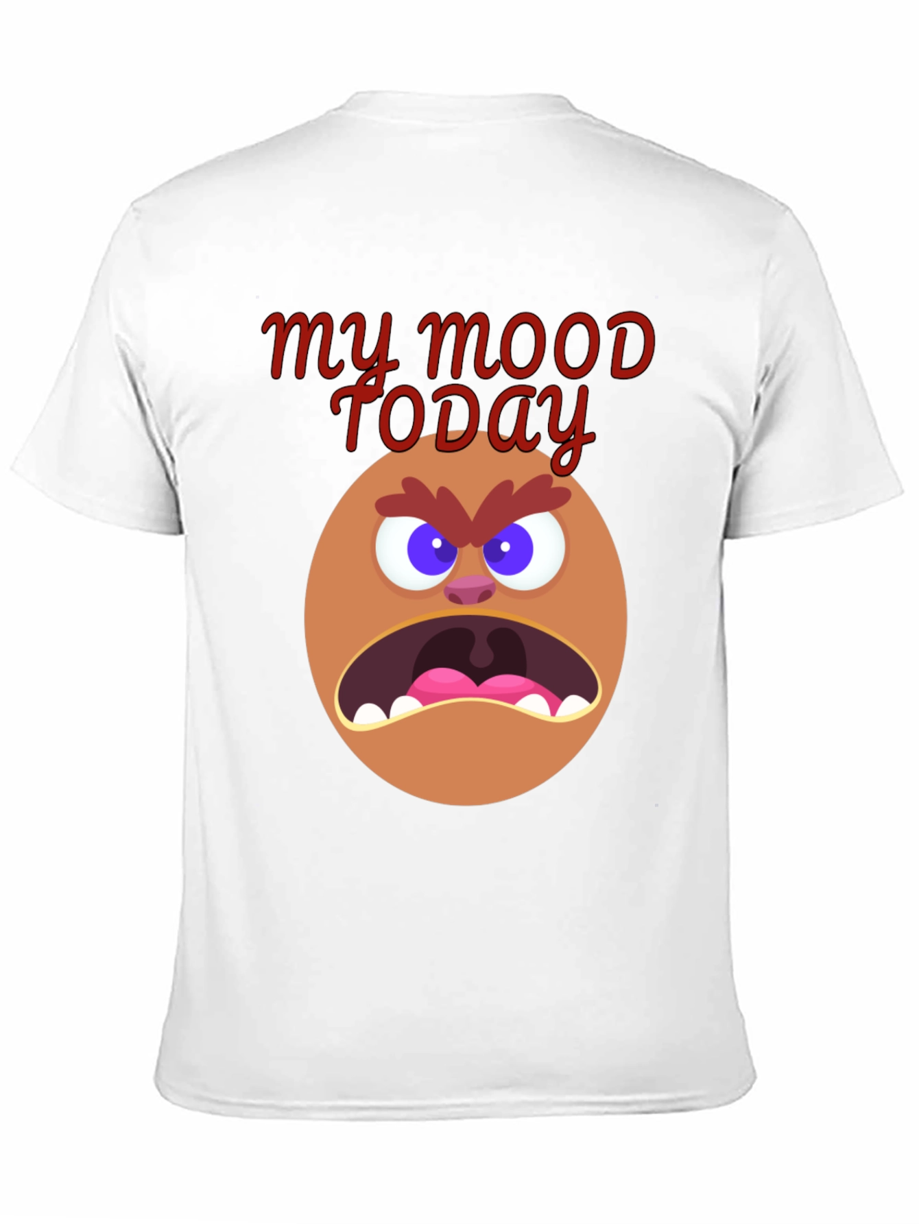 My Mood Today Angry Face Graphic Tee - Black