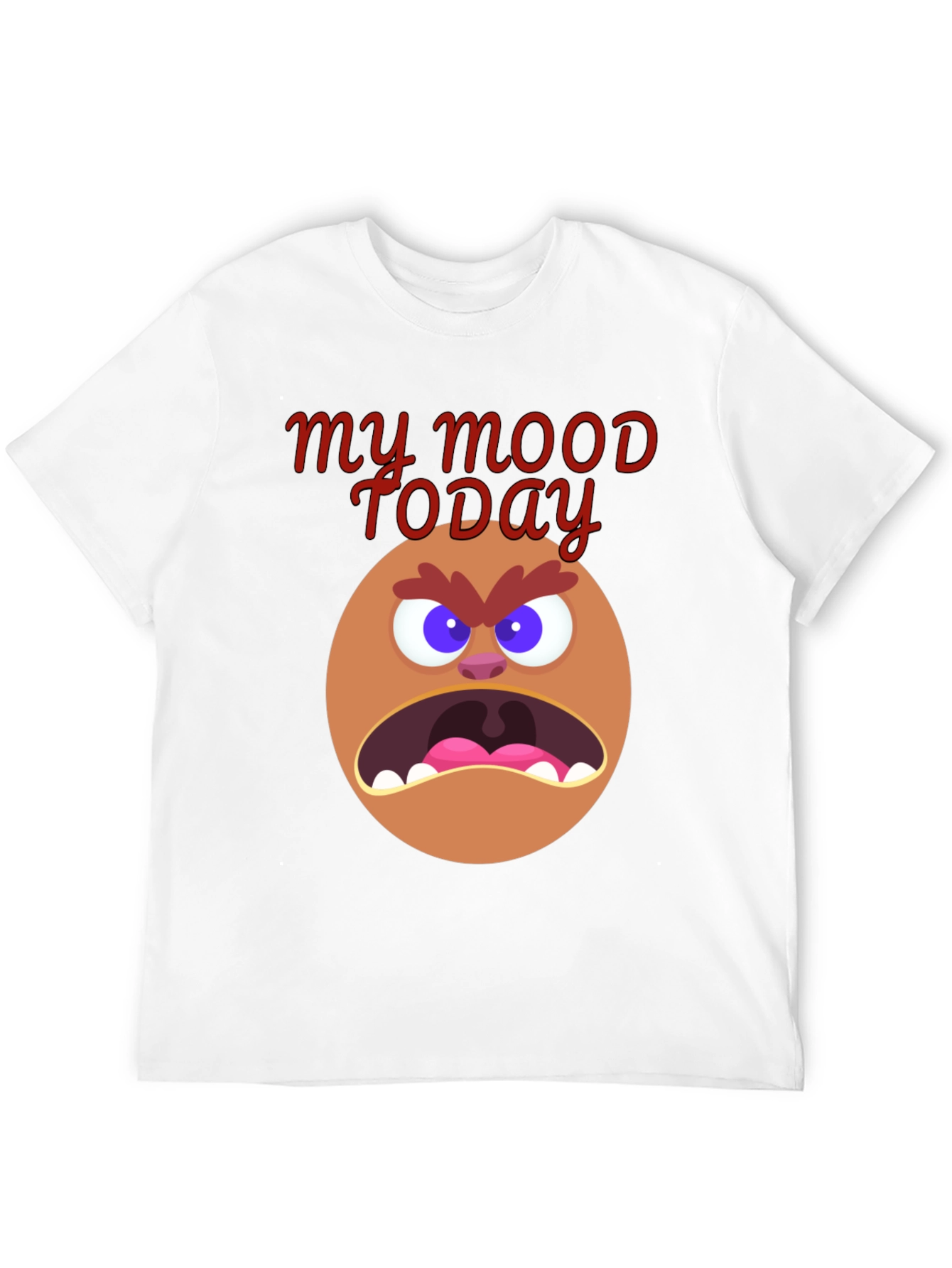 My Mood Today Angry Face Graphic Tee - Black