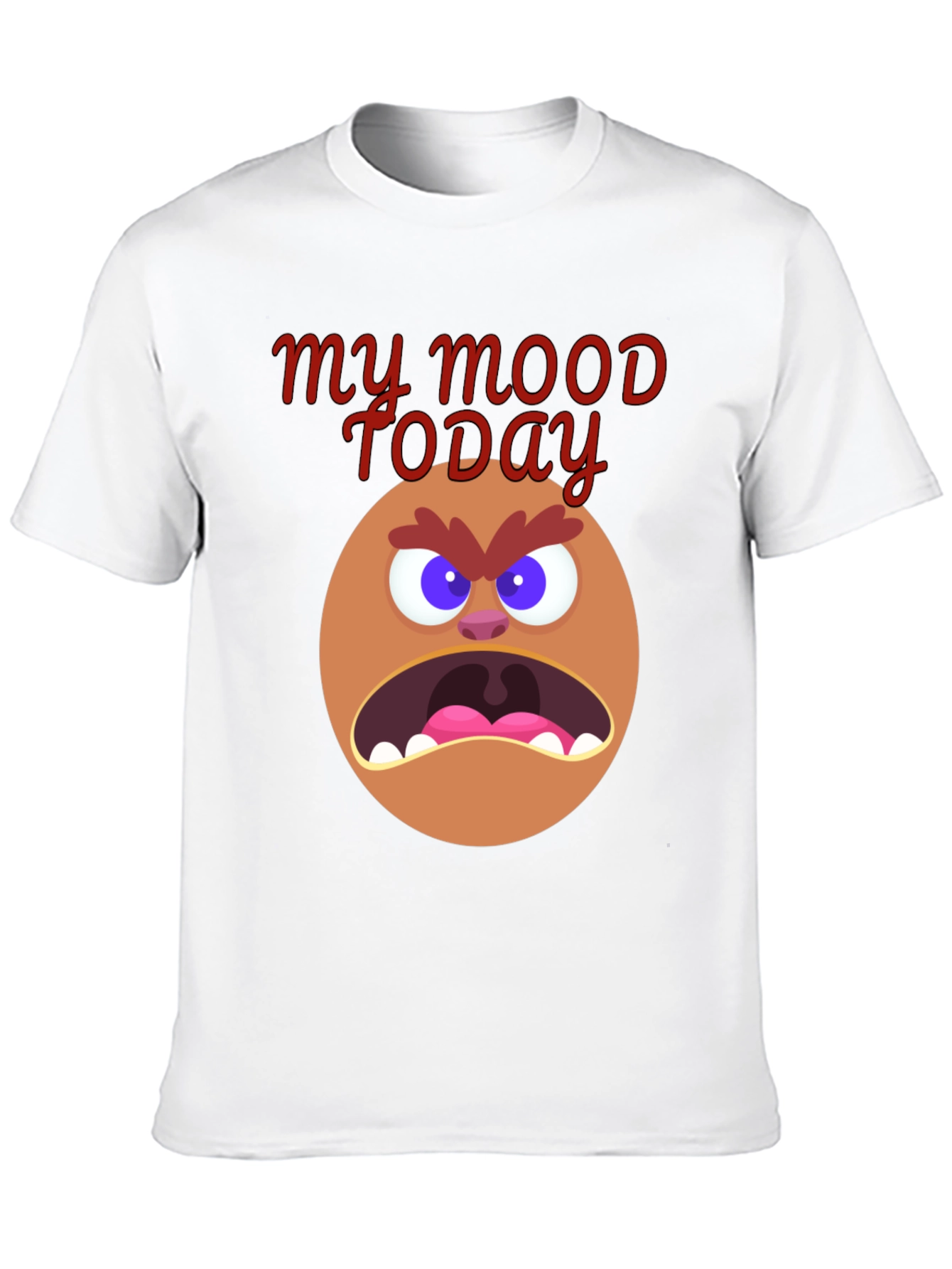 My Mood Today Angry Face Graphic Tee - Black