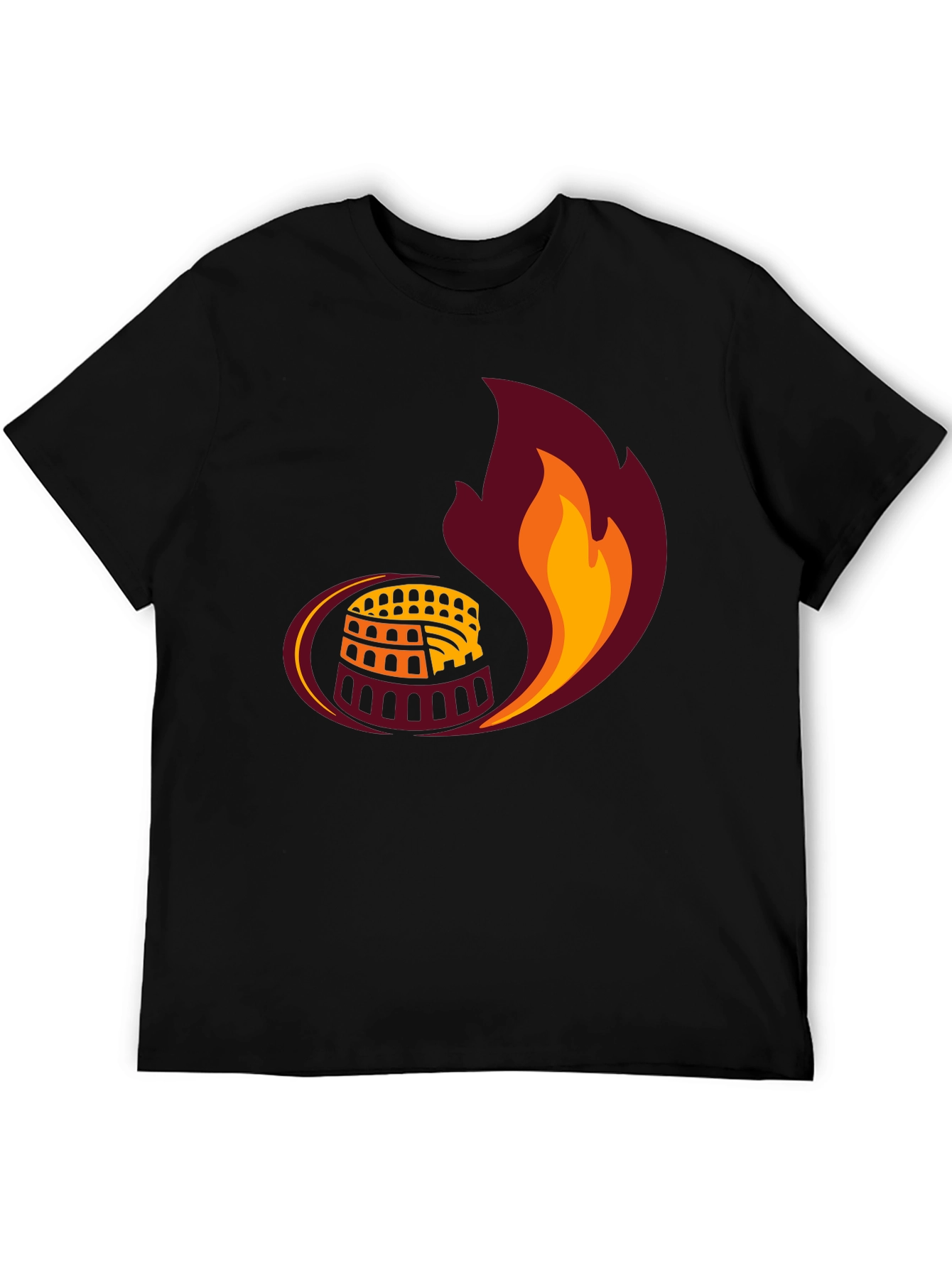 Colosseum Flame Graphic Tee - Roman Style