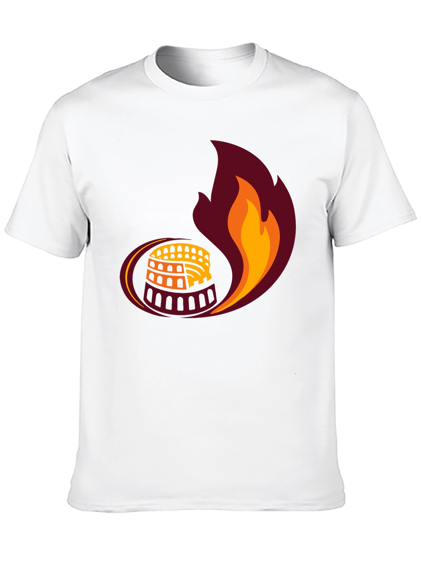 Colosseum Flame Graphic Tee - Roman Style