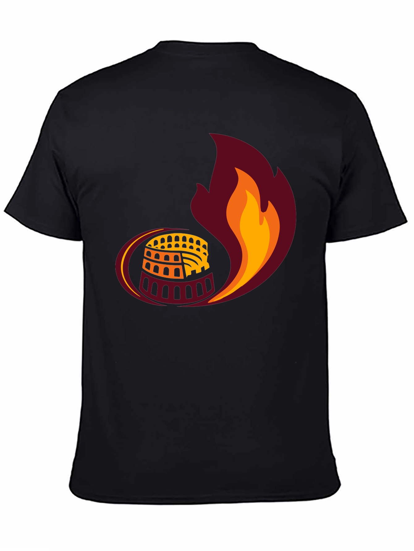 Colosseum Flame Graphic Tee - Roman Style