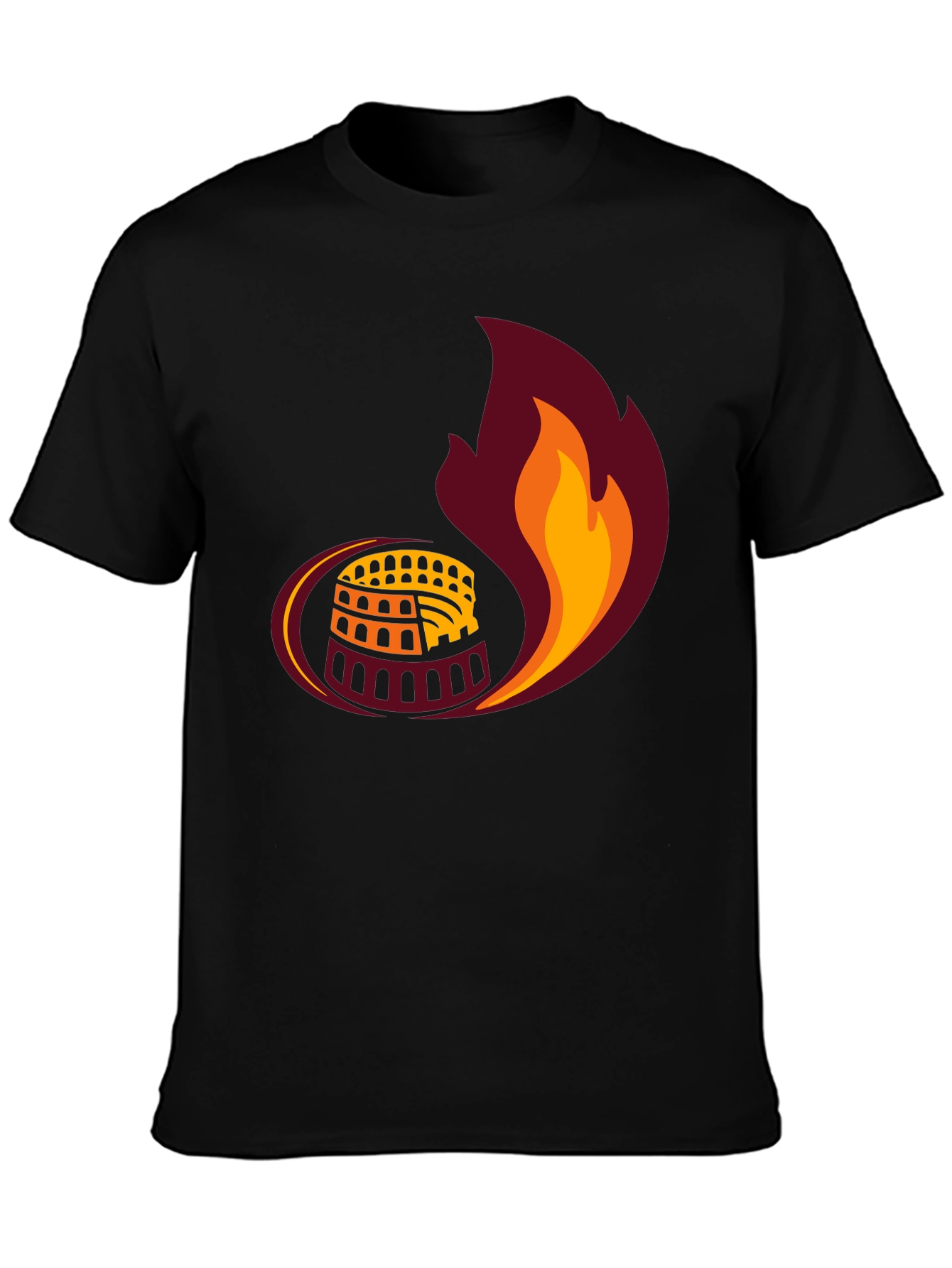 Colosseum Flame Graphic Tee - Roman Style