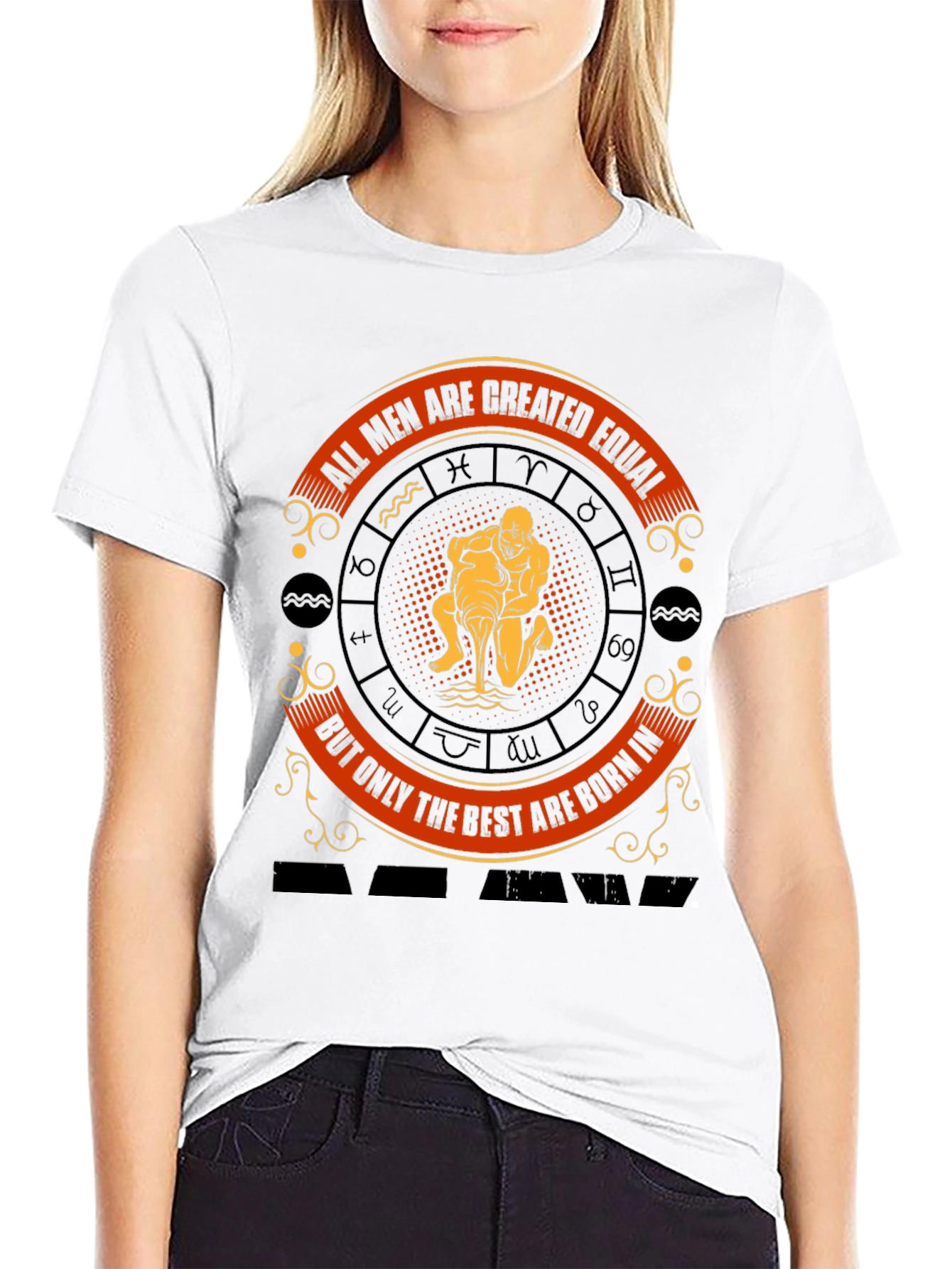 Aquarius Zodiac Sign Mens T-Shirt