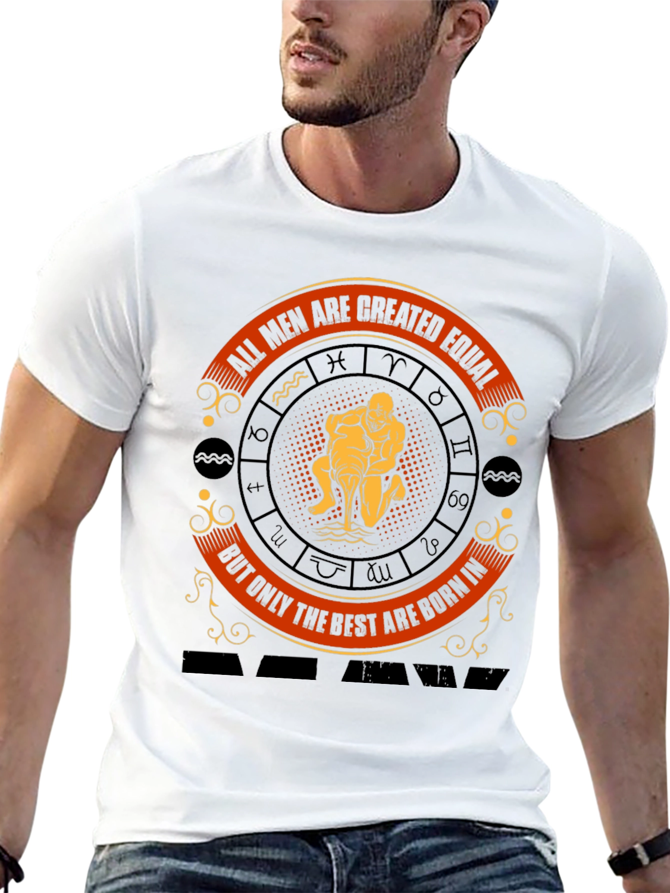Aquarius Zodiac Sign Mens T-Shirt