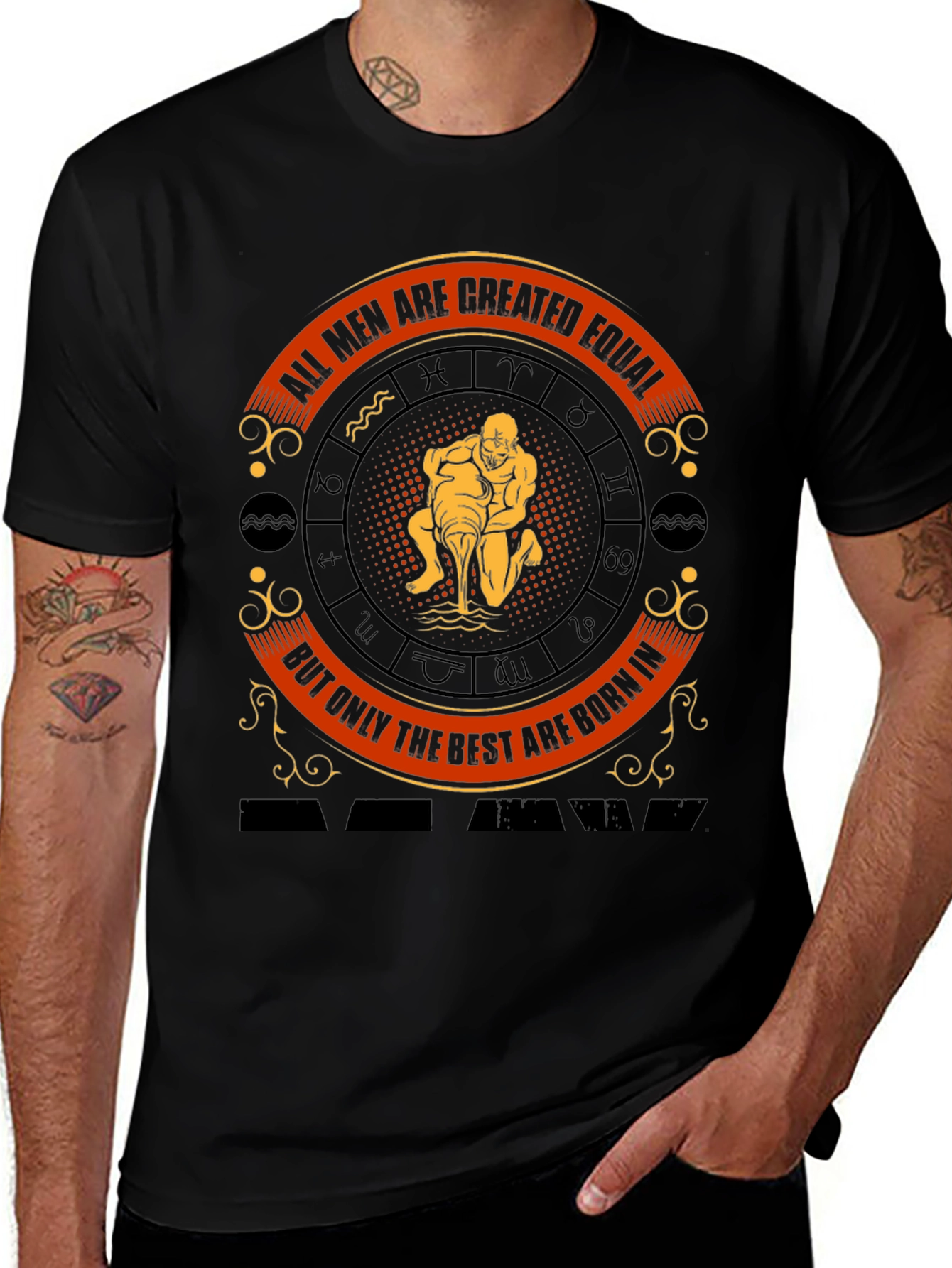 Aquarius Zodiac Sign Mens T-Shirt