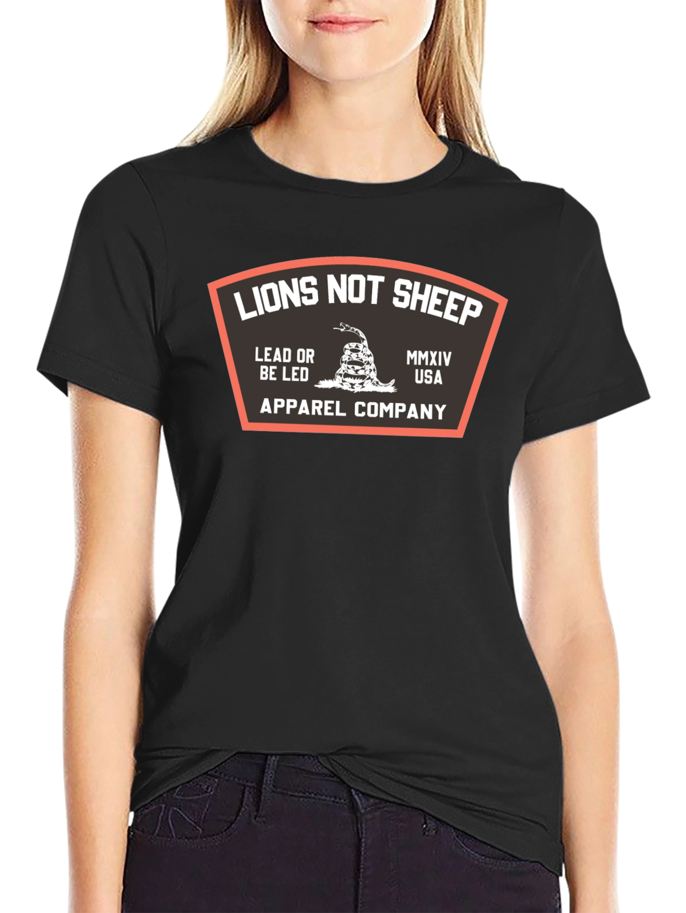 Lions Not Sheep Black Graphic T-Shirt